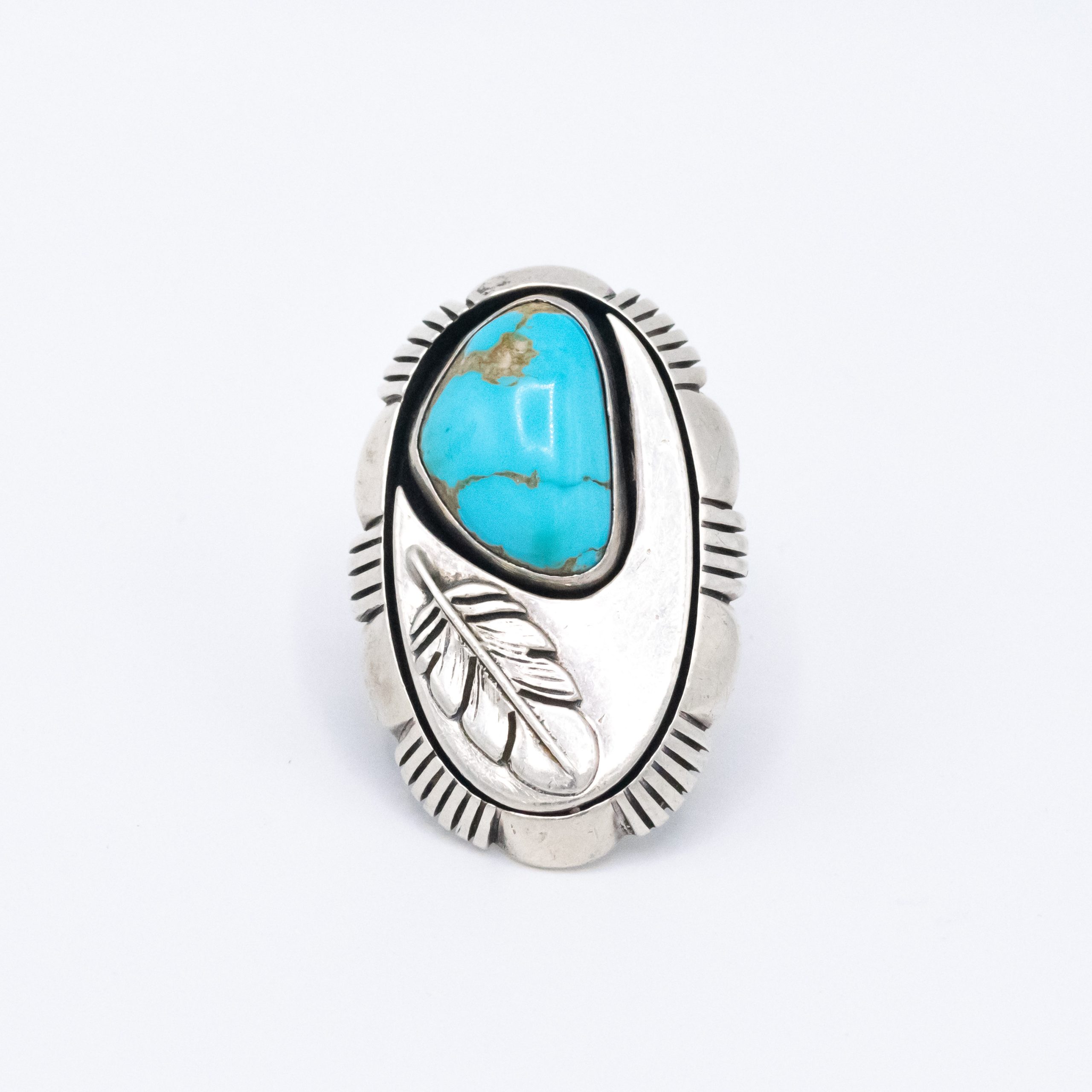 Natural Cerrillos Feather Ring