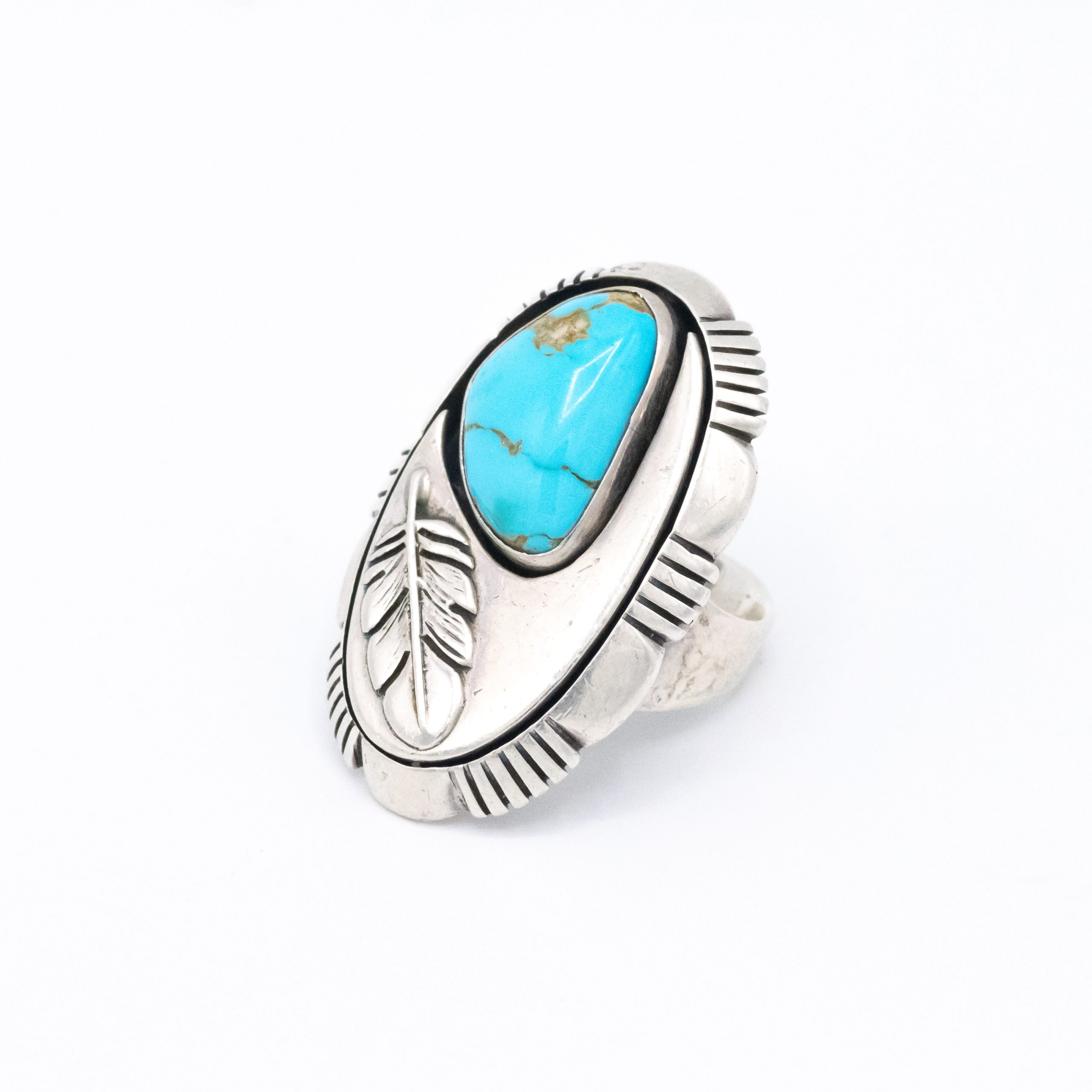 Natural Cerrillos Feather Ring - Image 3