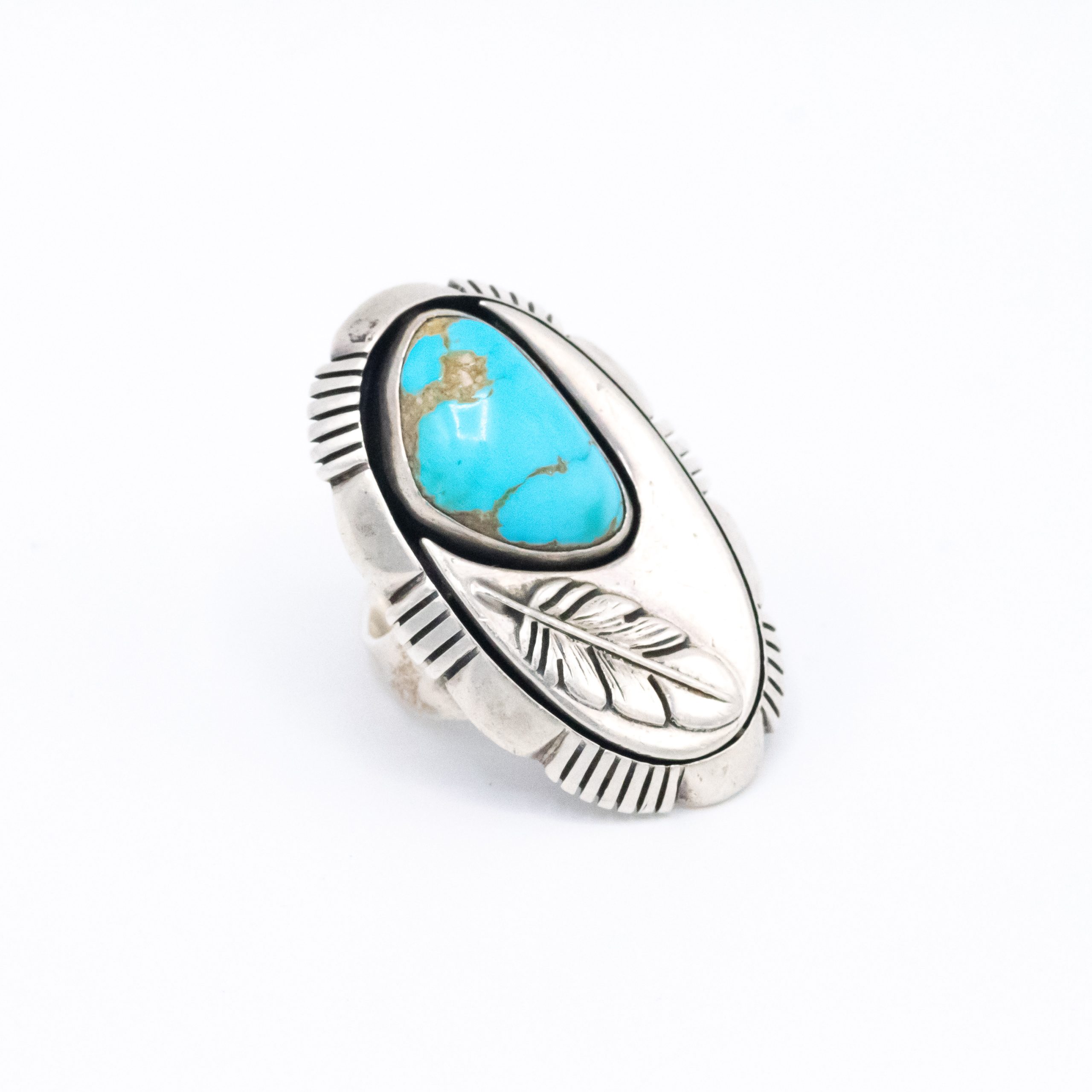 Natural Cerrillos Feather Ring - Image 2