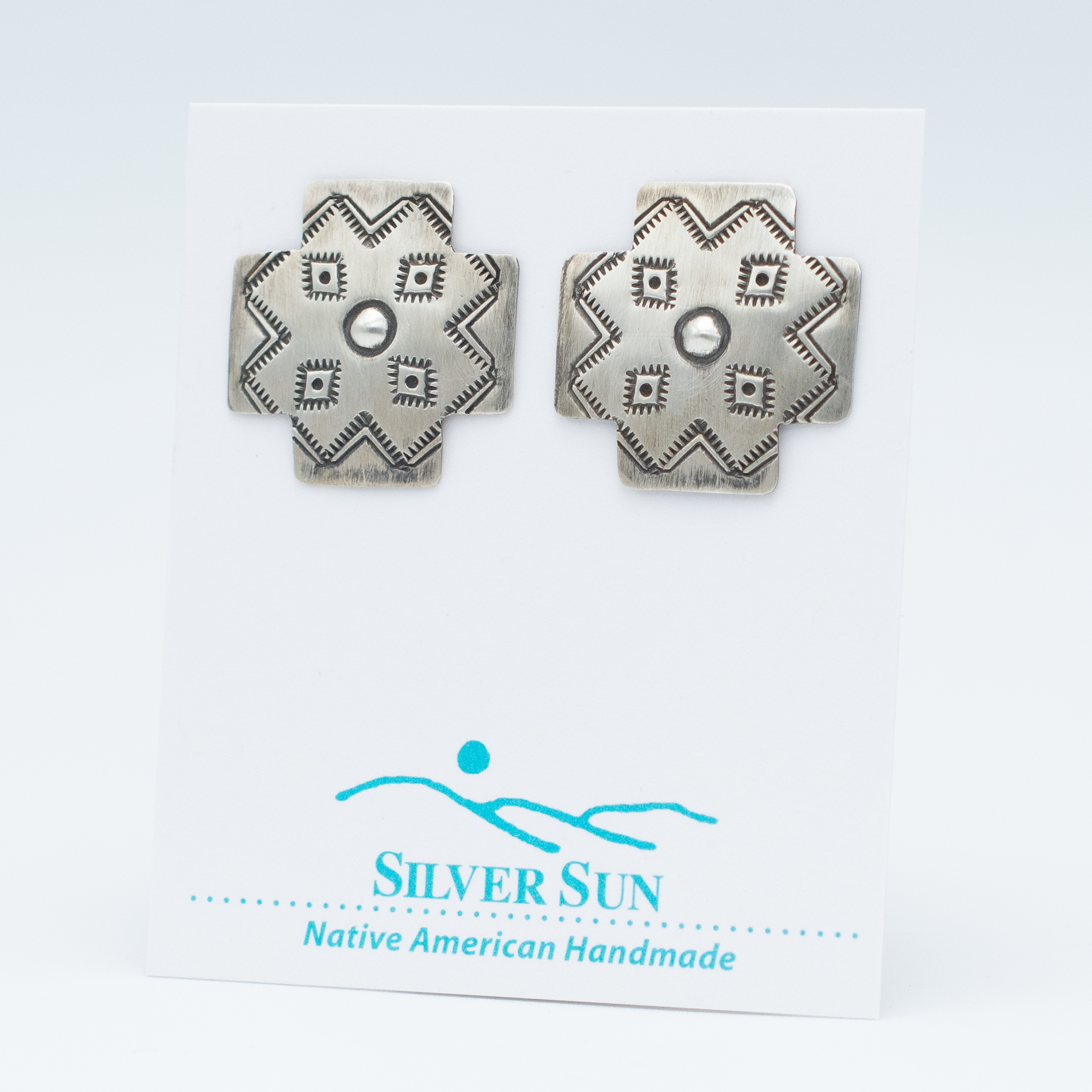 Silver Spider Woman Cross Earrings - Image 3
