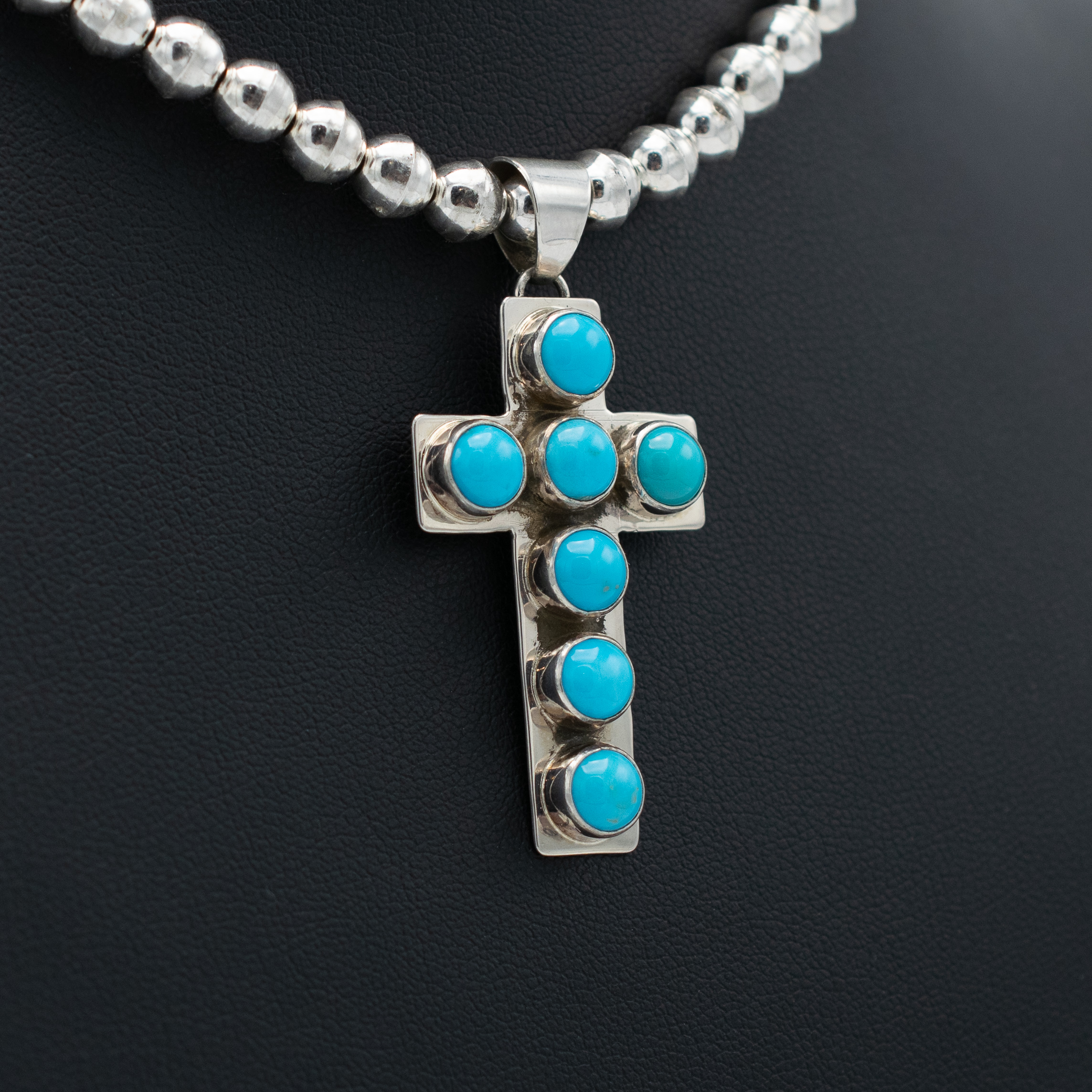 Sleeping Beauty Turquoise Cross Pendant - Image 2