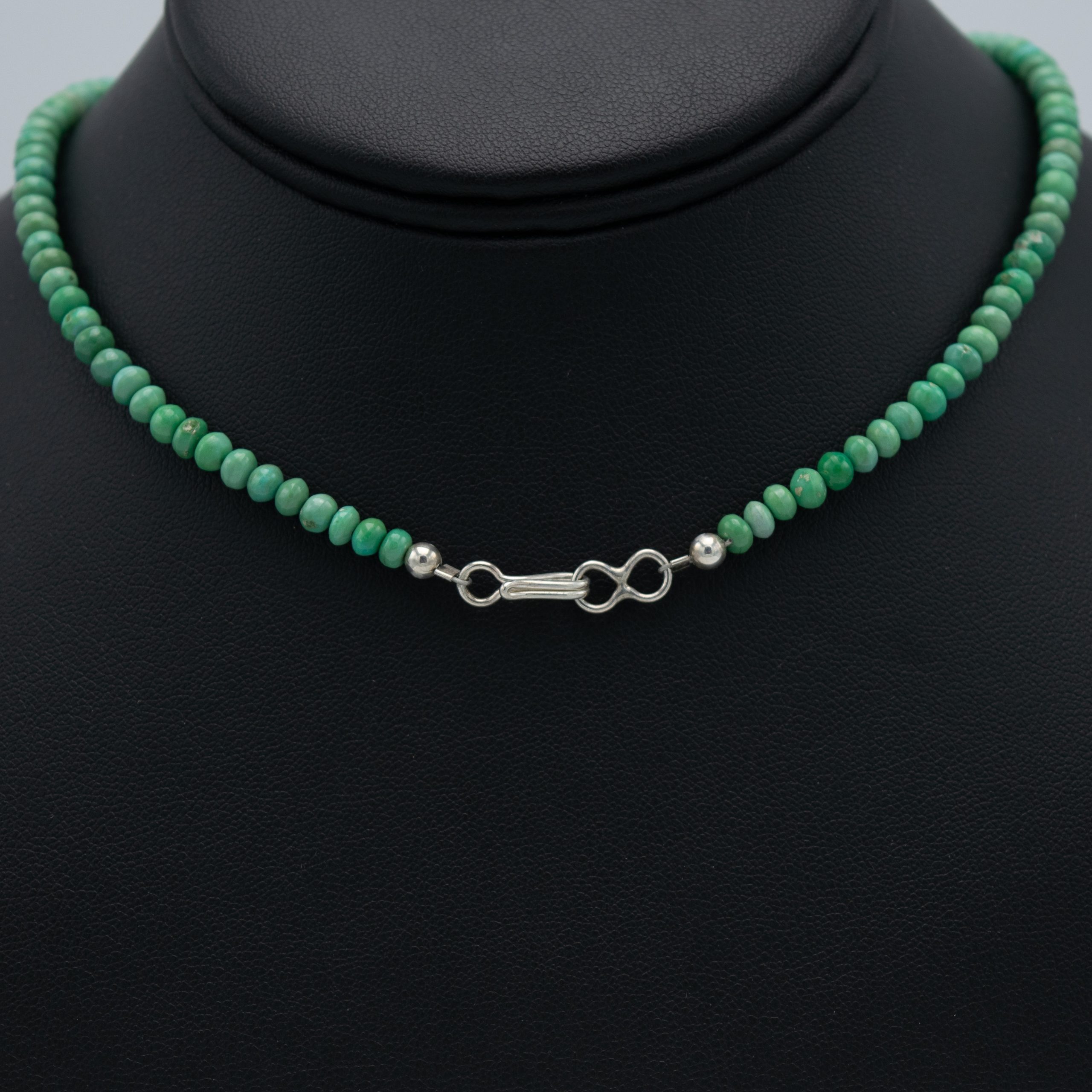 Kingman Turquoise Necklace with Carved Leaf Pendant - Image 5