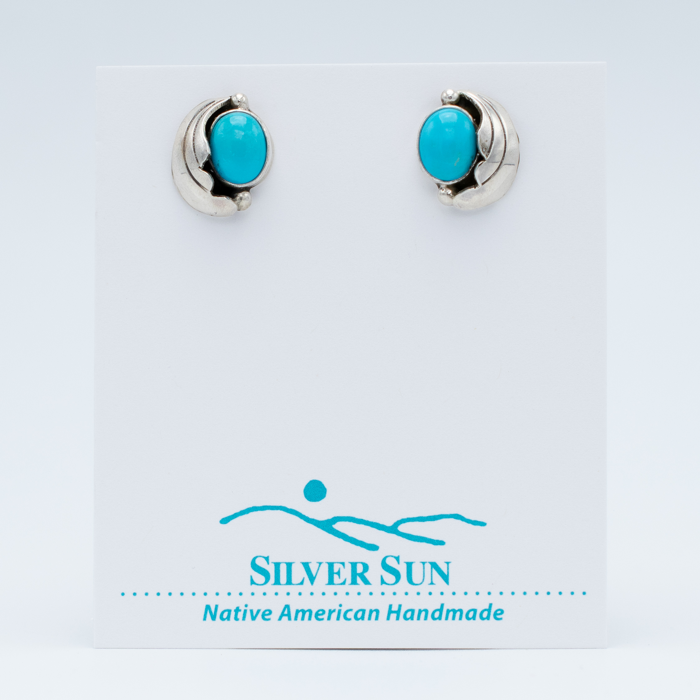 Sleeping Beauty Turquoise Silver Wing Earrings