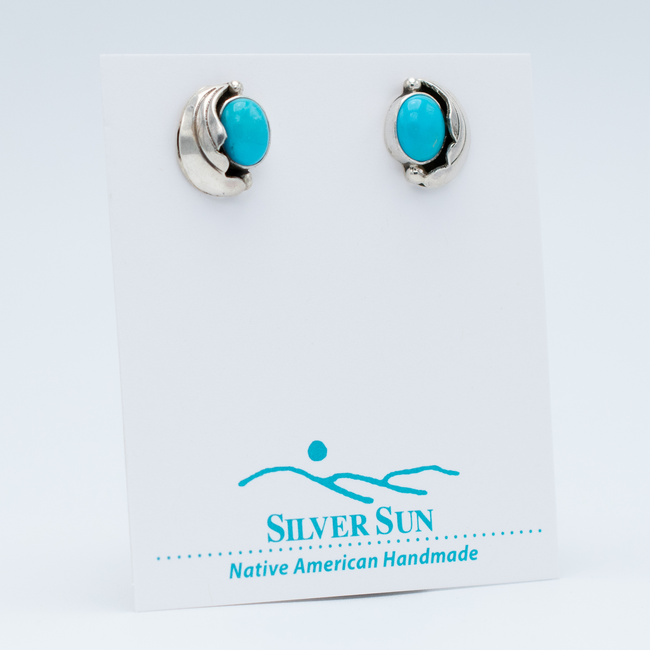 Sleeping Beauty Turquoise Silver Wing Earrings - Image 2