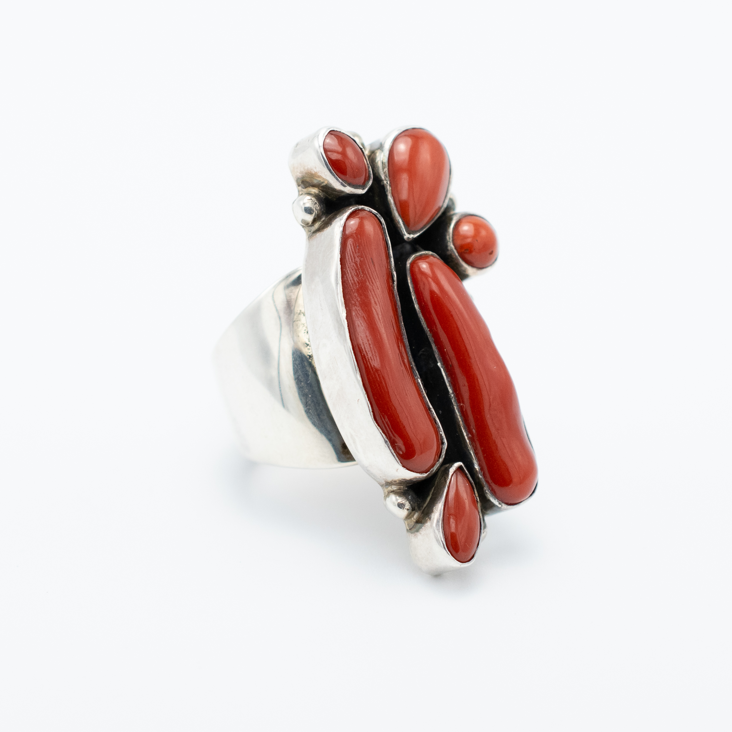 Red Coral Cluster Ring - Image 2