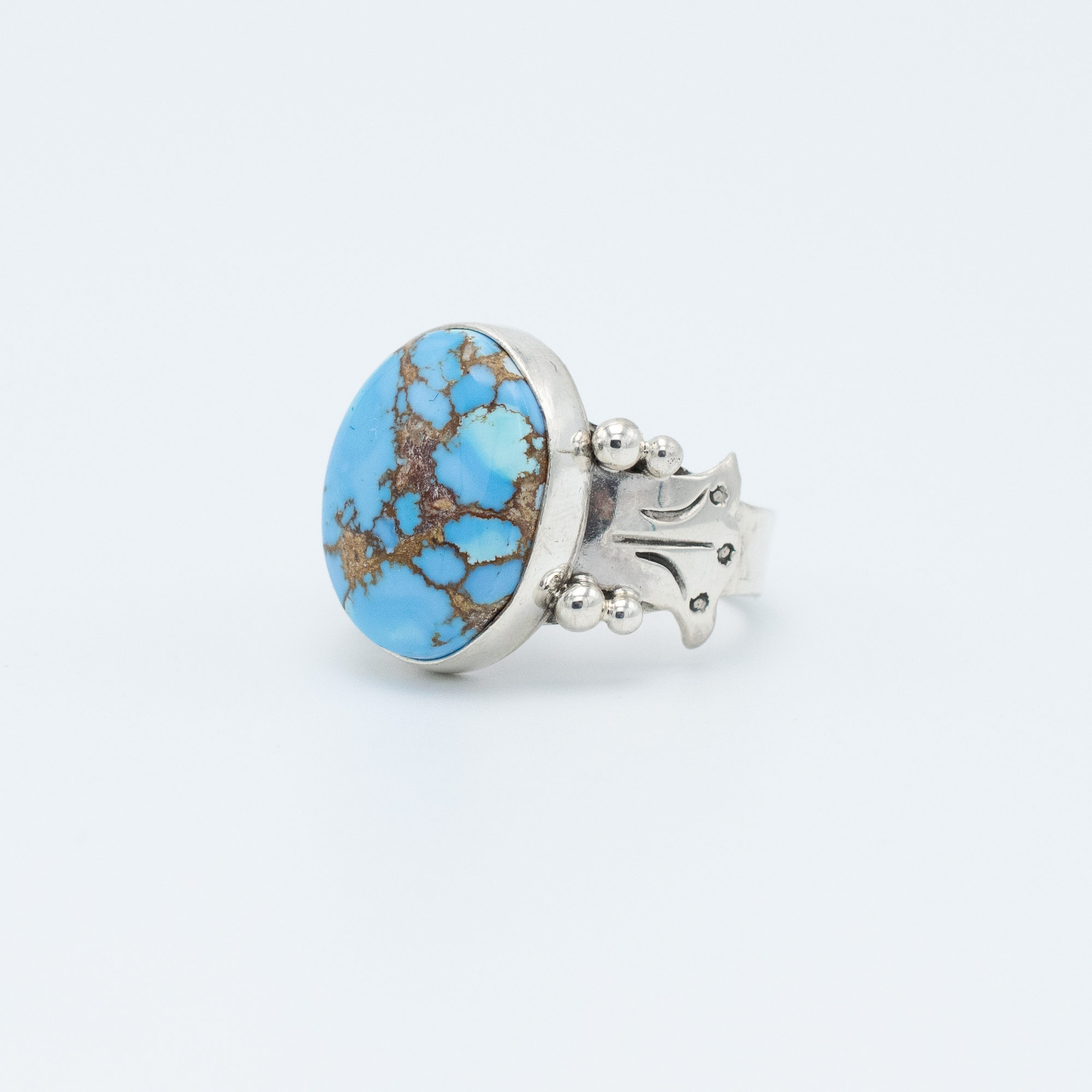 Golden Hill Turquoise Fleur de Lis Ring - Image 3