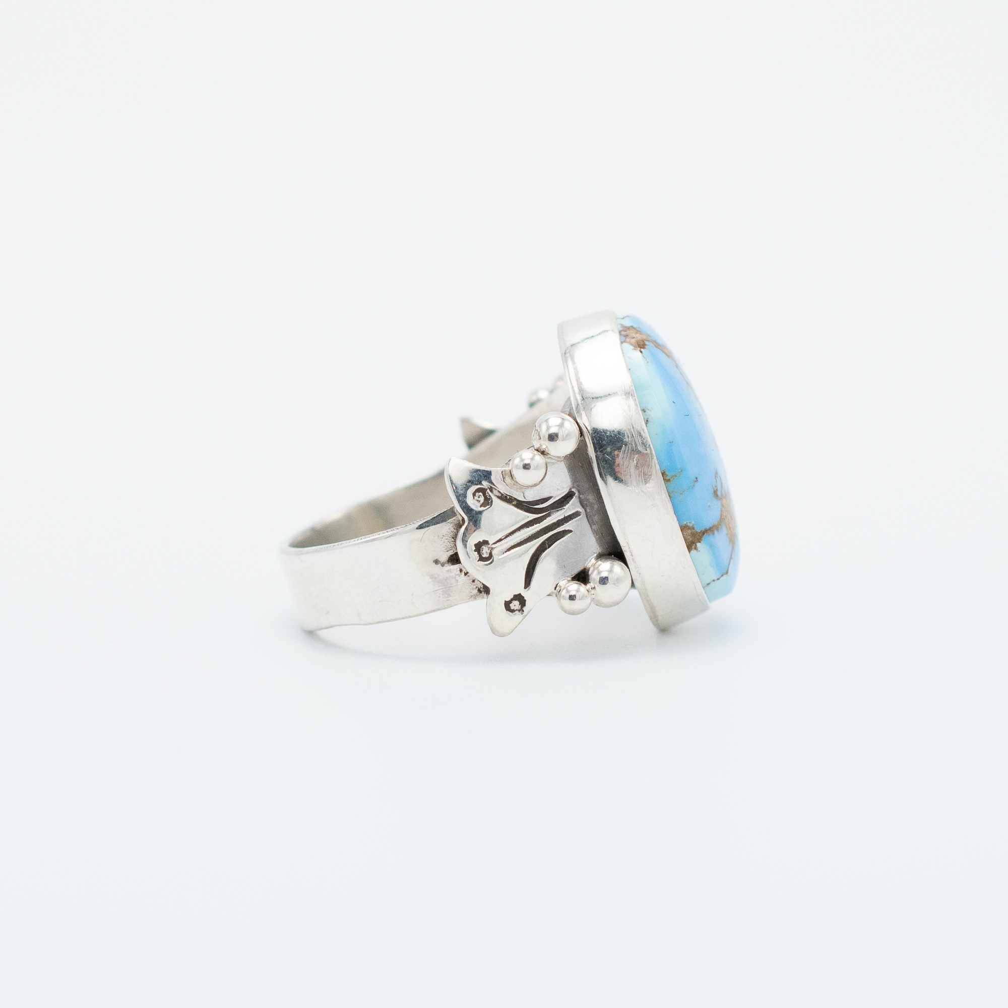 Golden Hill Turquoise Fleur de Lis Ring - Image 4