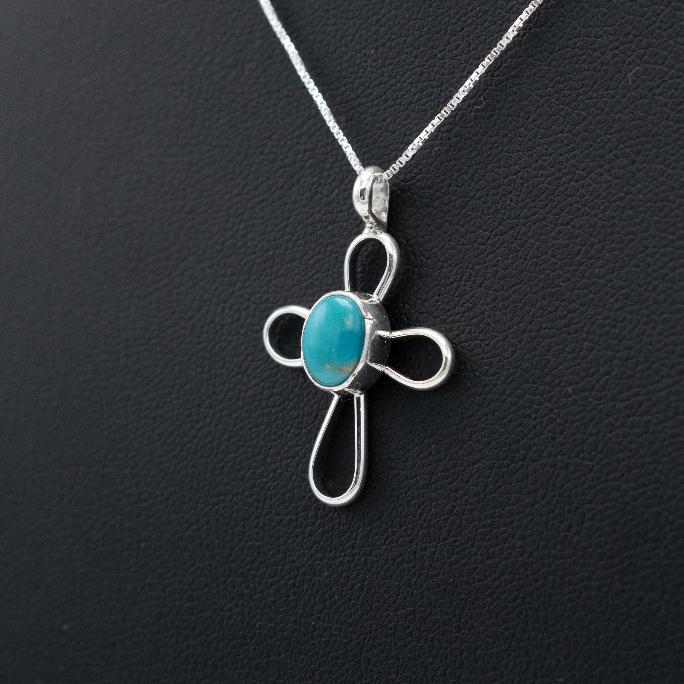 Kingman Turquoise Cross Pendant - Image 3