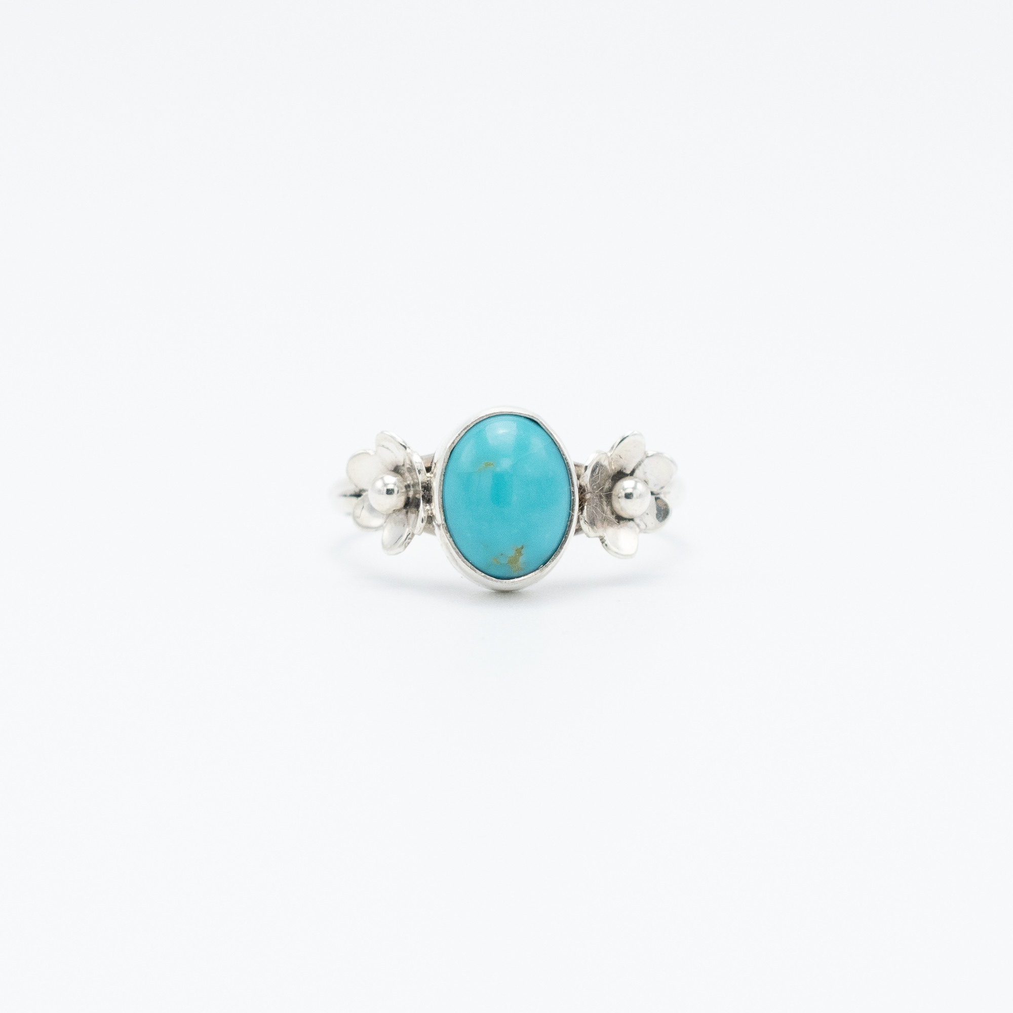 Kingman Turquoise Flower Ring