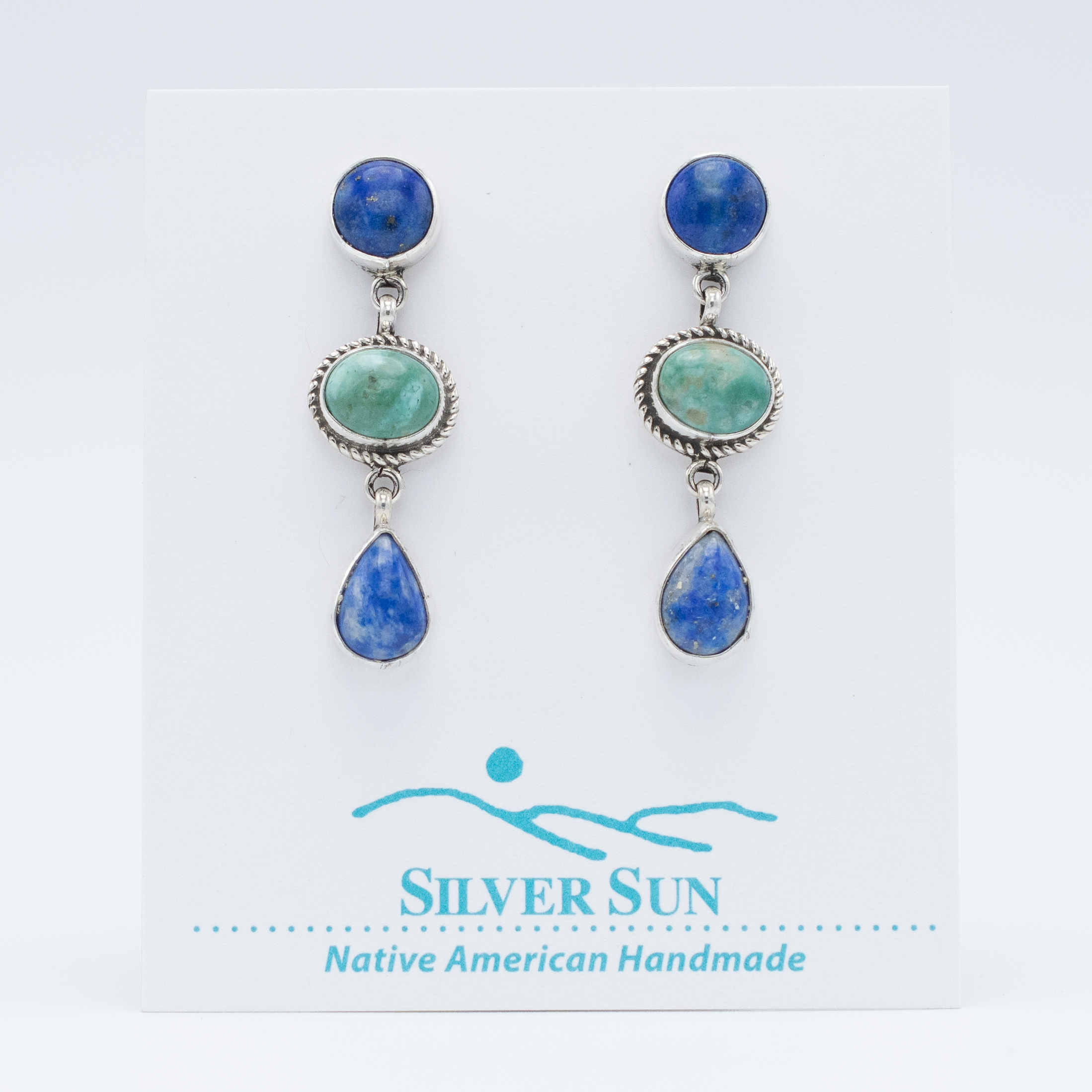 Kingman Turquoise & Denim Lapis Earrings