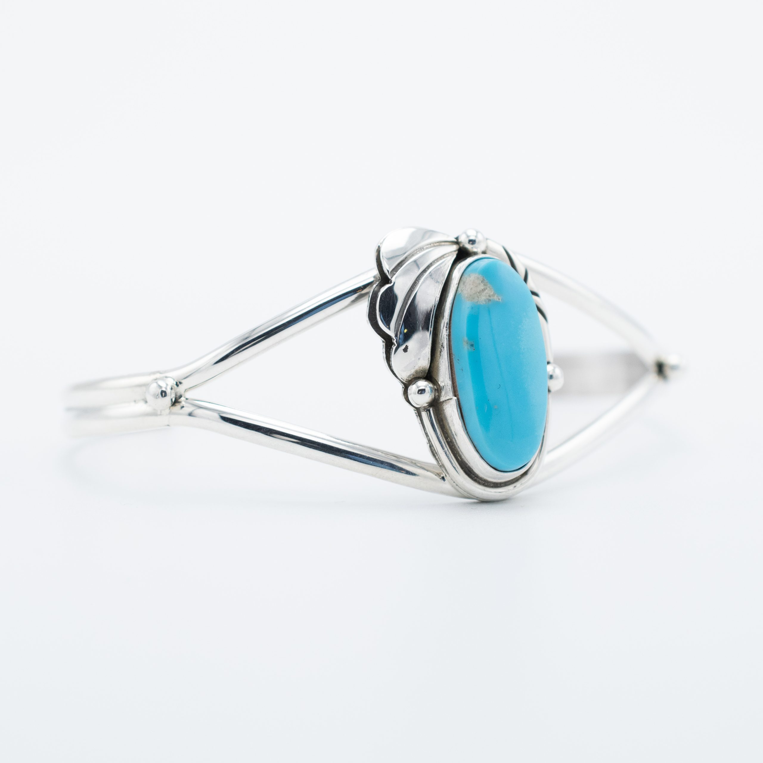 Sleepling Beauty Turquoise Silver Leaf Bracelet - Image 2