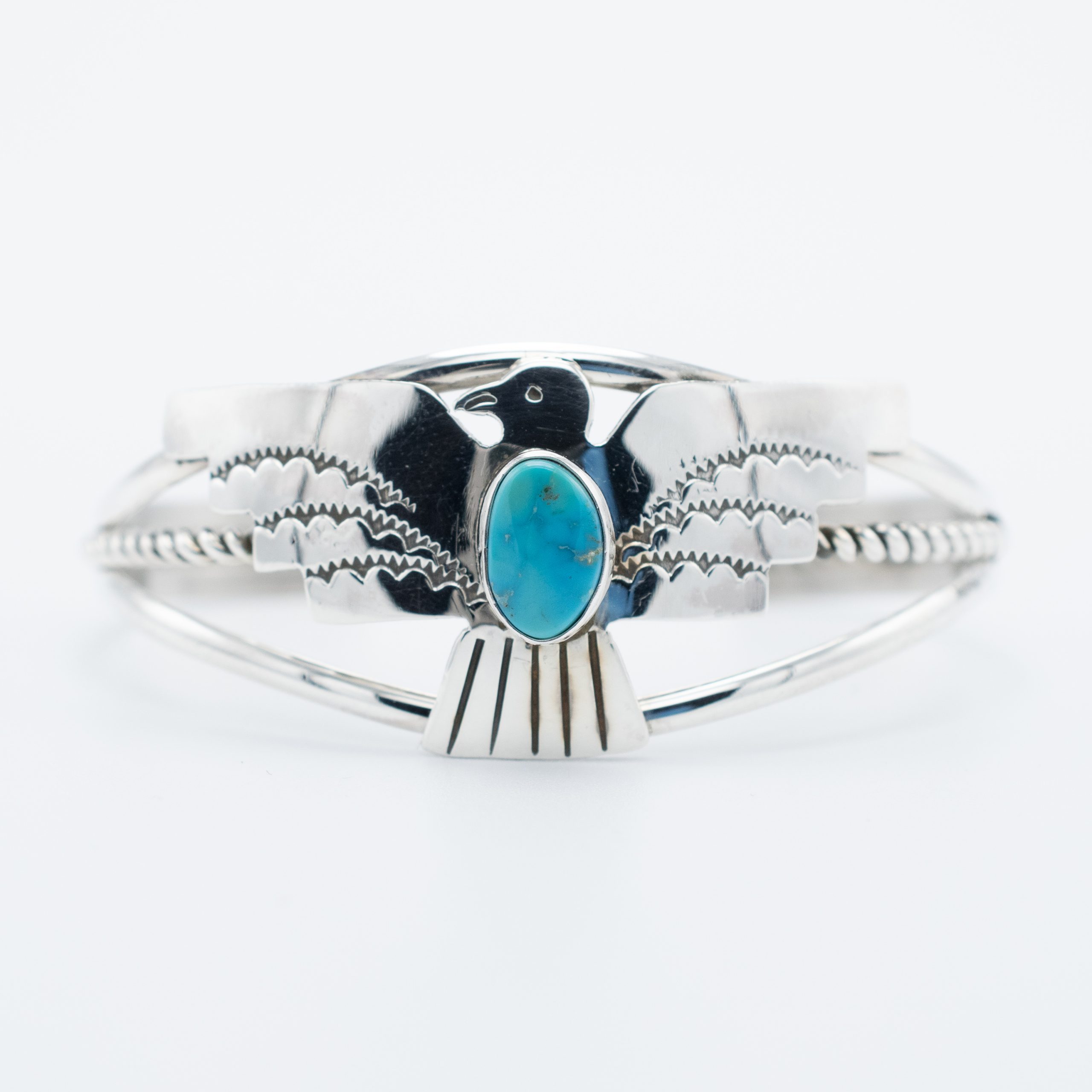 Blue Gem Turquoise Thunderbird Bracelet