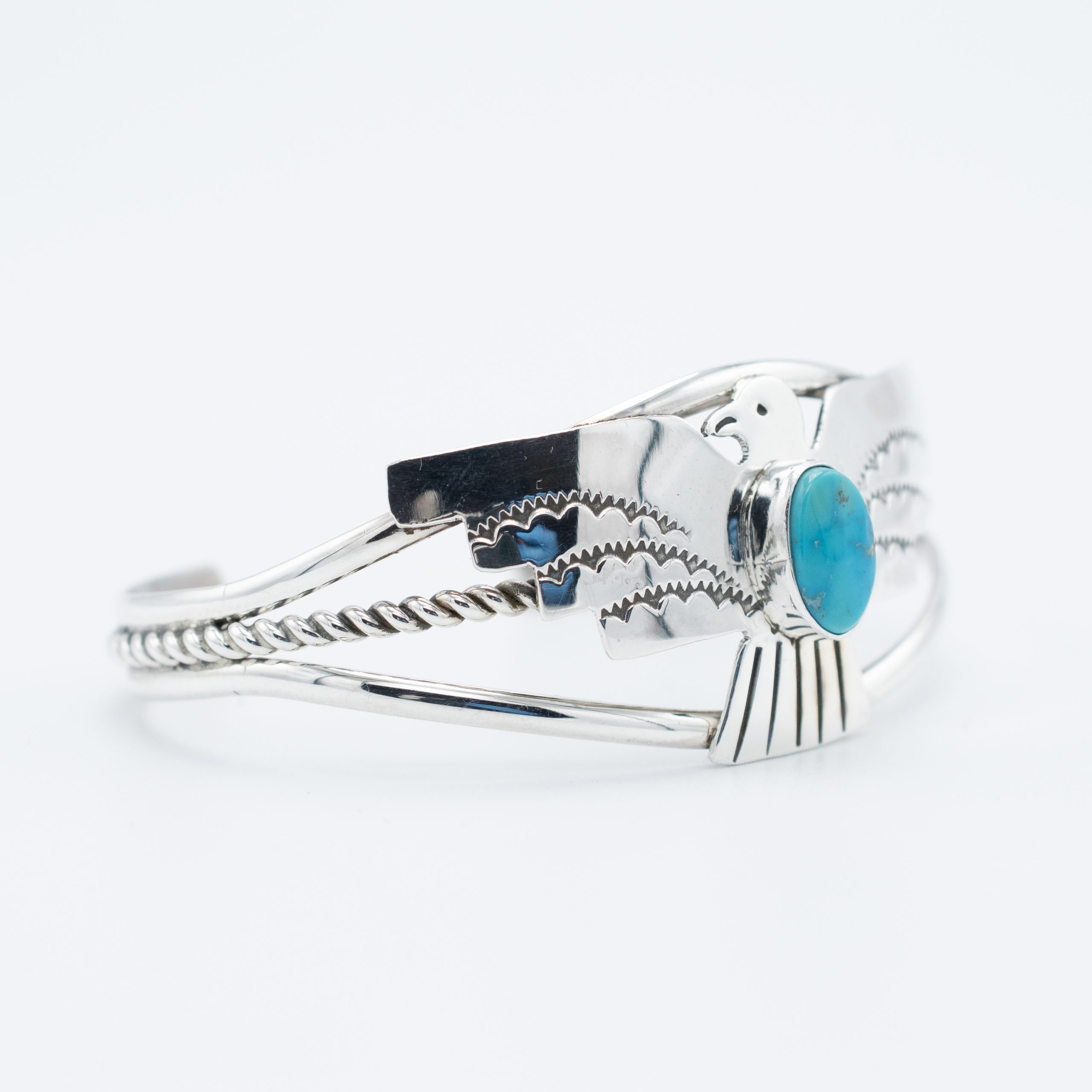 Blue Gem Turquoise Thunderbird Bracelet - Image 2