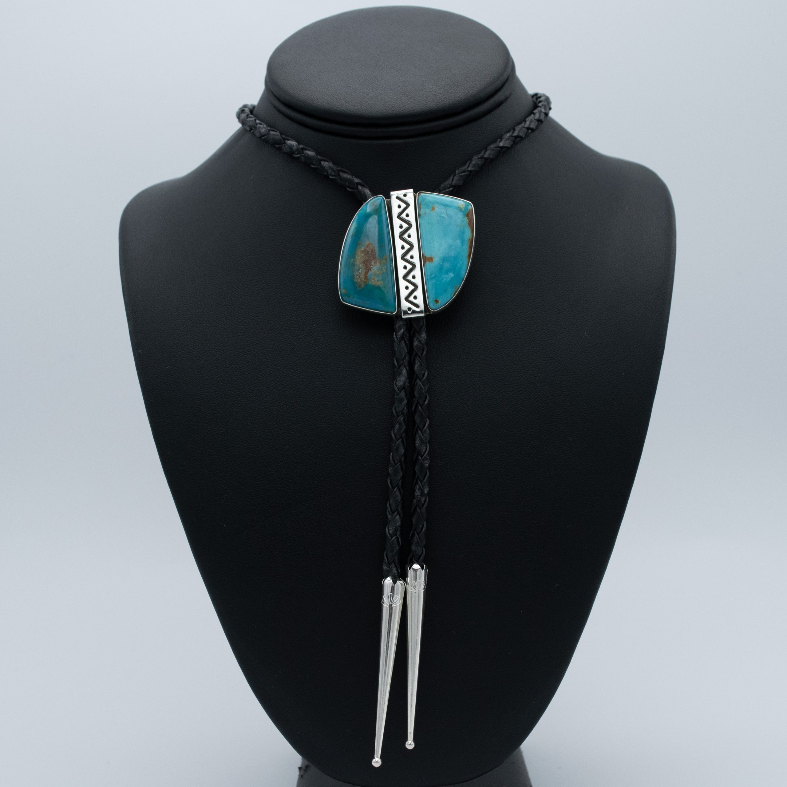 Turquoise Mountain Lightning Strike Bolo Tie - Image 3