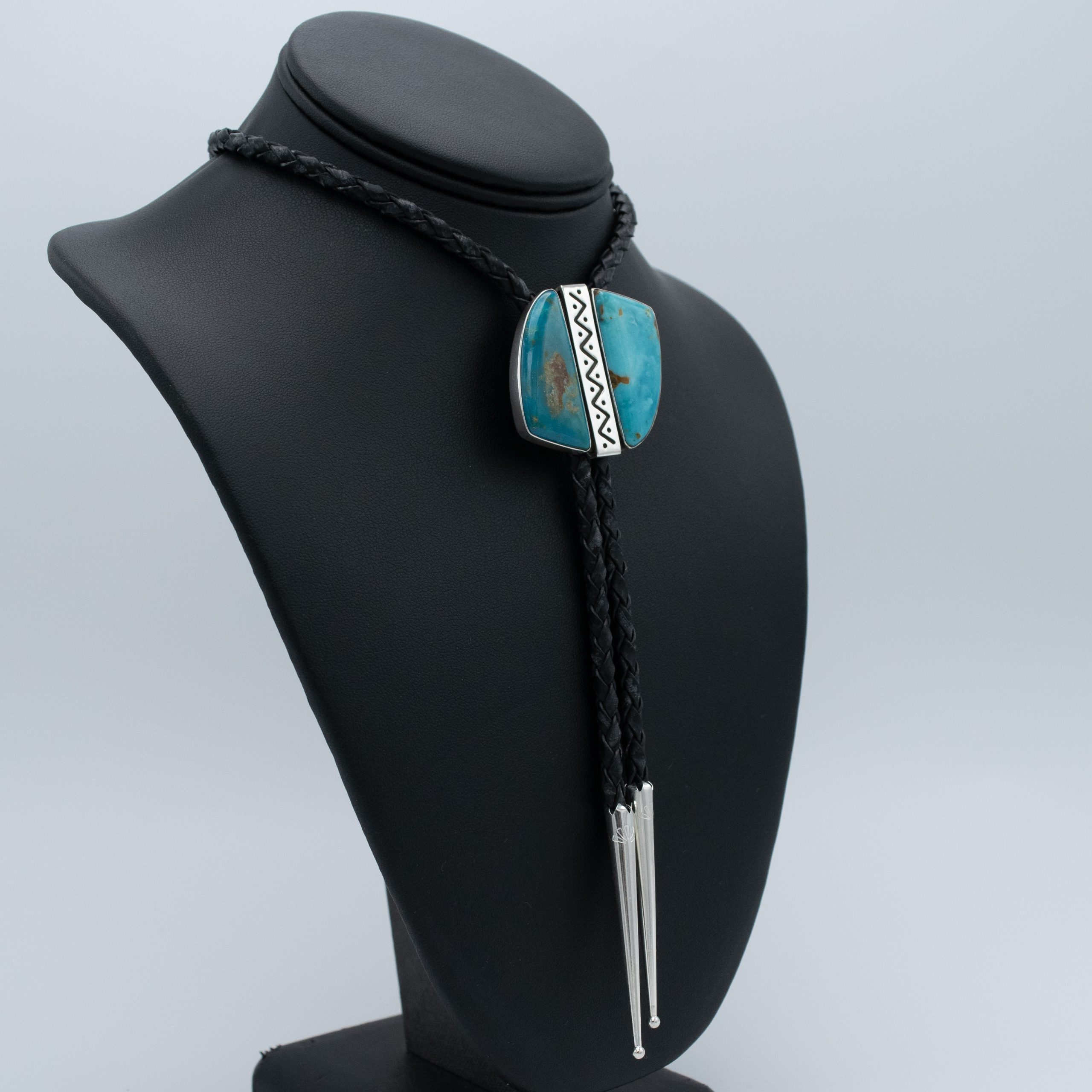 Turquoise Mountain Lightning Strike Bolo Tie - Image 4
