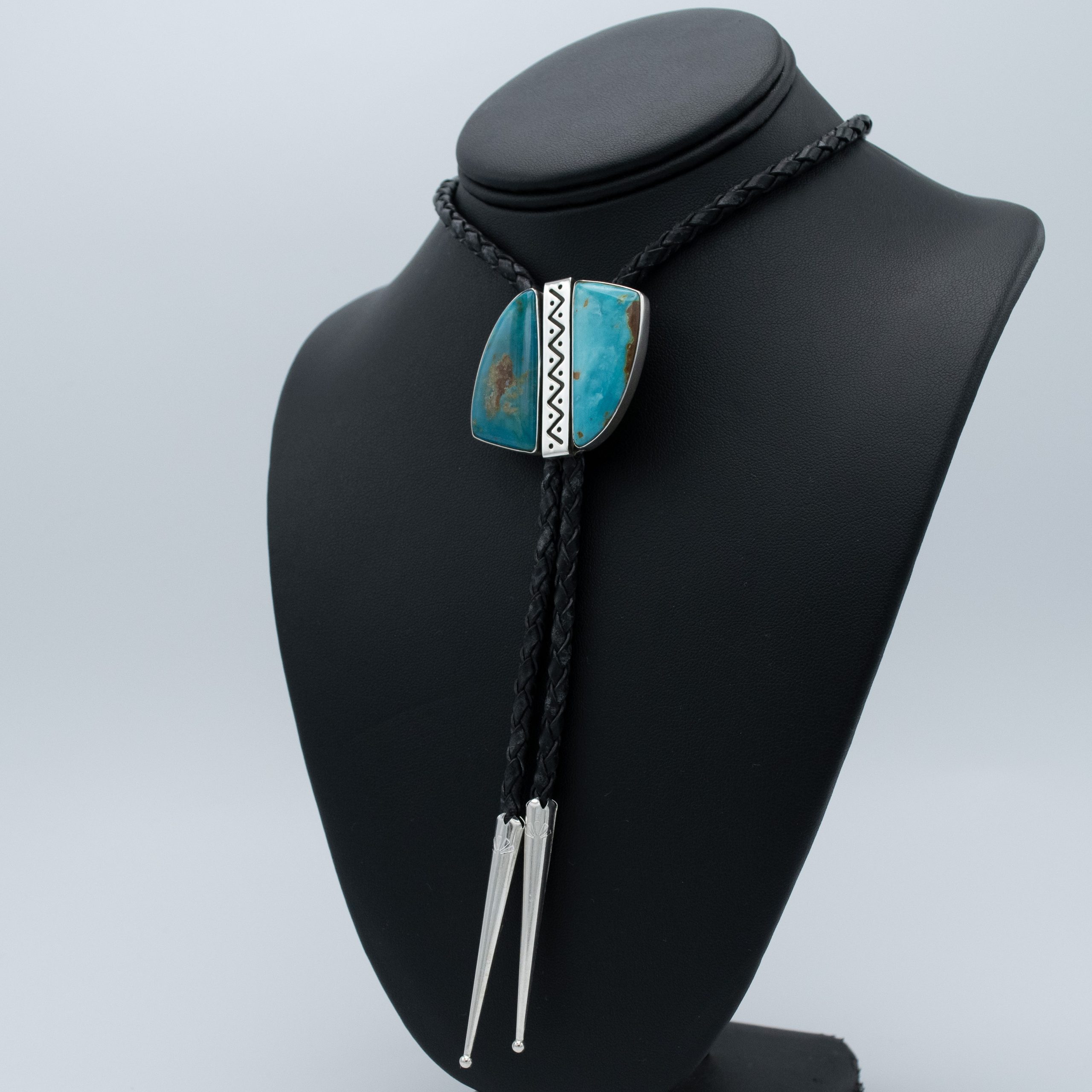 Turquoise Mountain Lightning Strike Bolo Tie