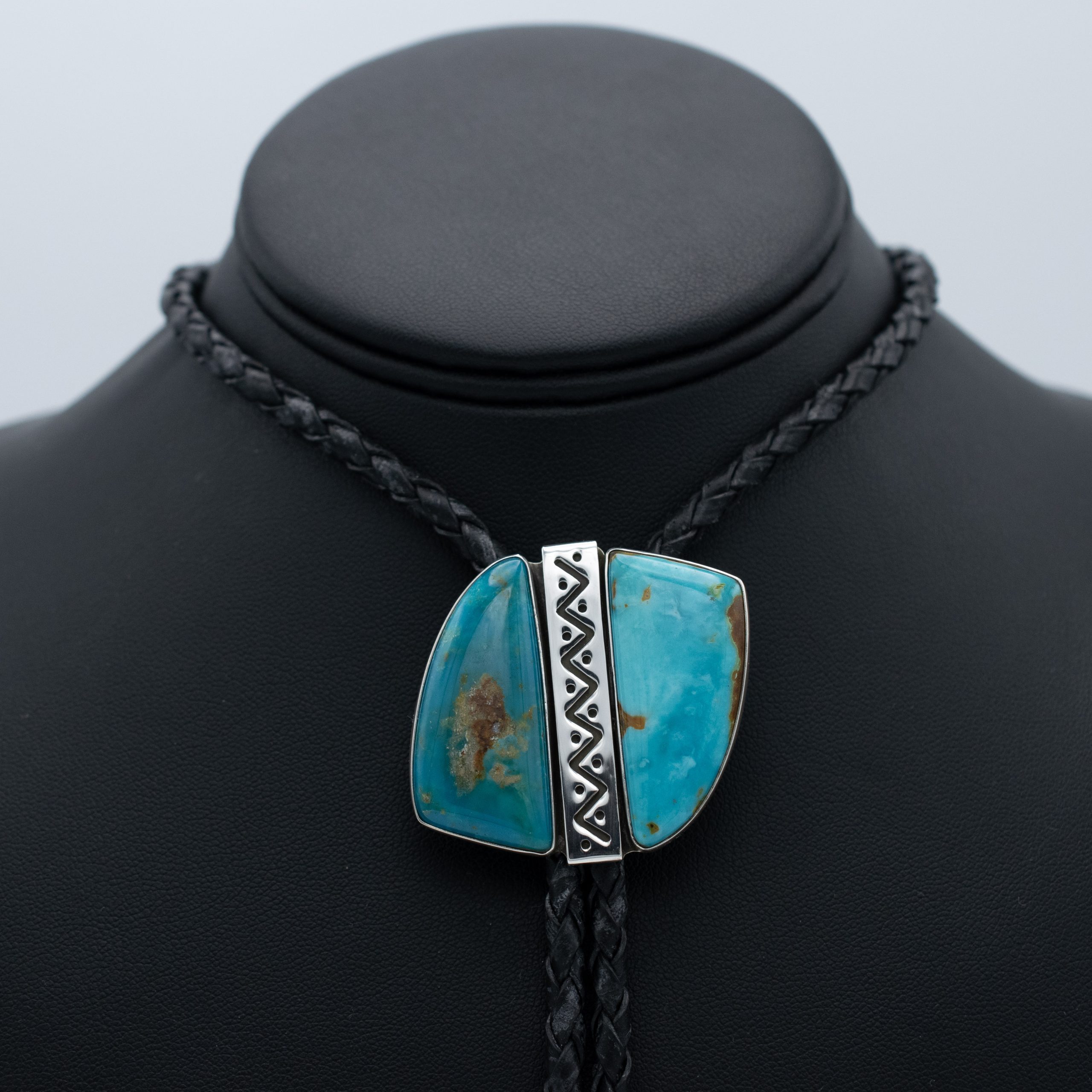 Turquoise Mountain Lightning Strike Bolo Tie - Image 2