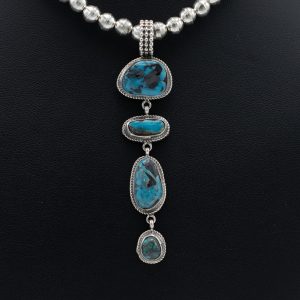 Blue Diamond Turquoise Drop Pendant