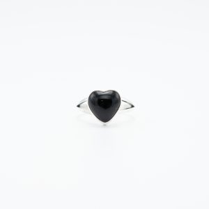Black Onyx Heart Ring