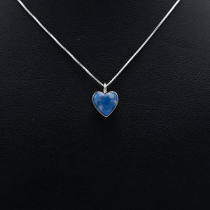 Denim Lapis Heart Pendant