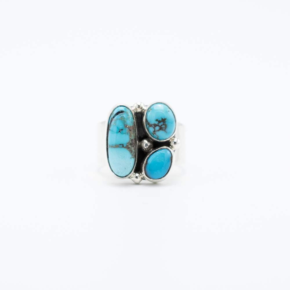 Bisbee Turquoise Cluster Ring