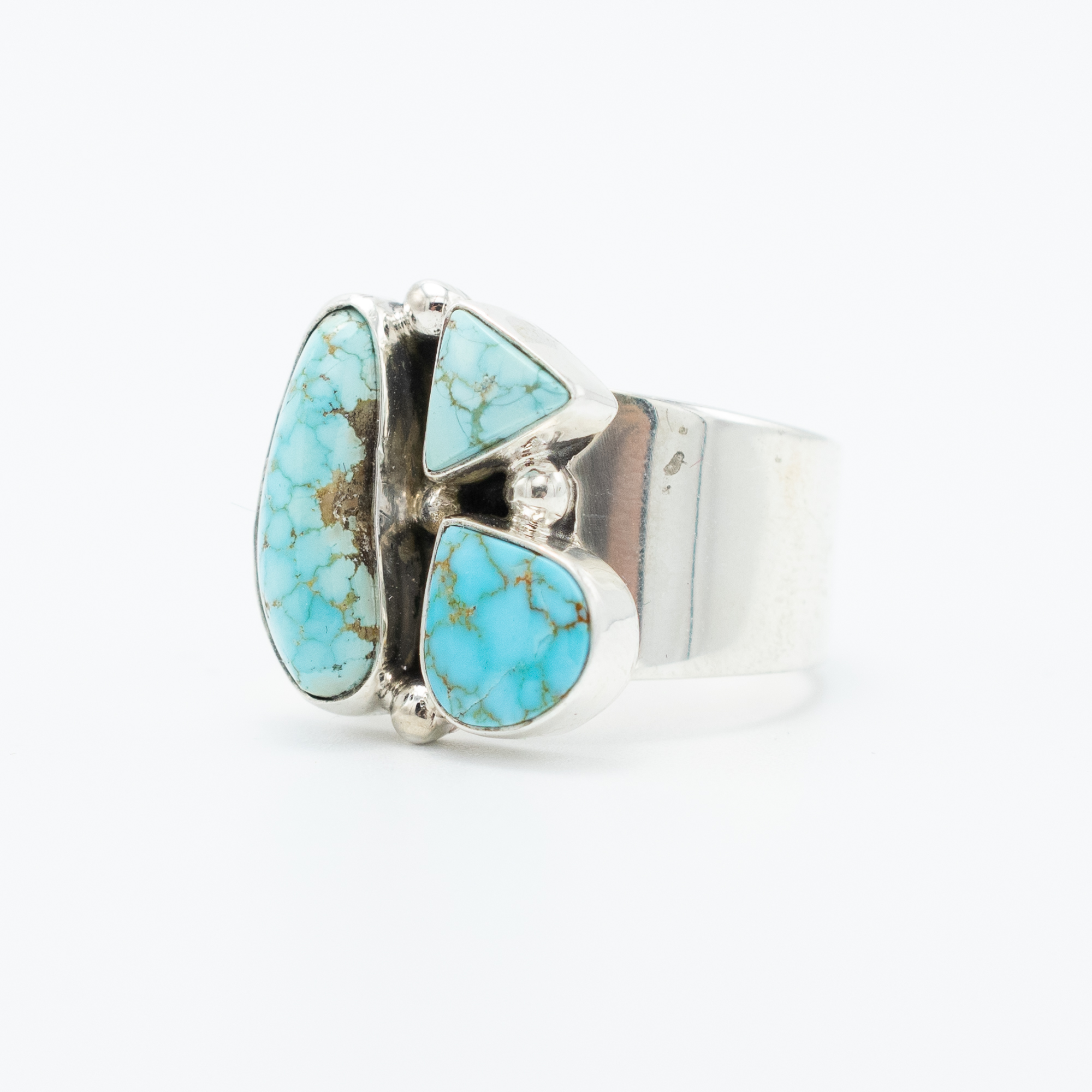 Number 8 Turquoise Cluster Ring - Image 3