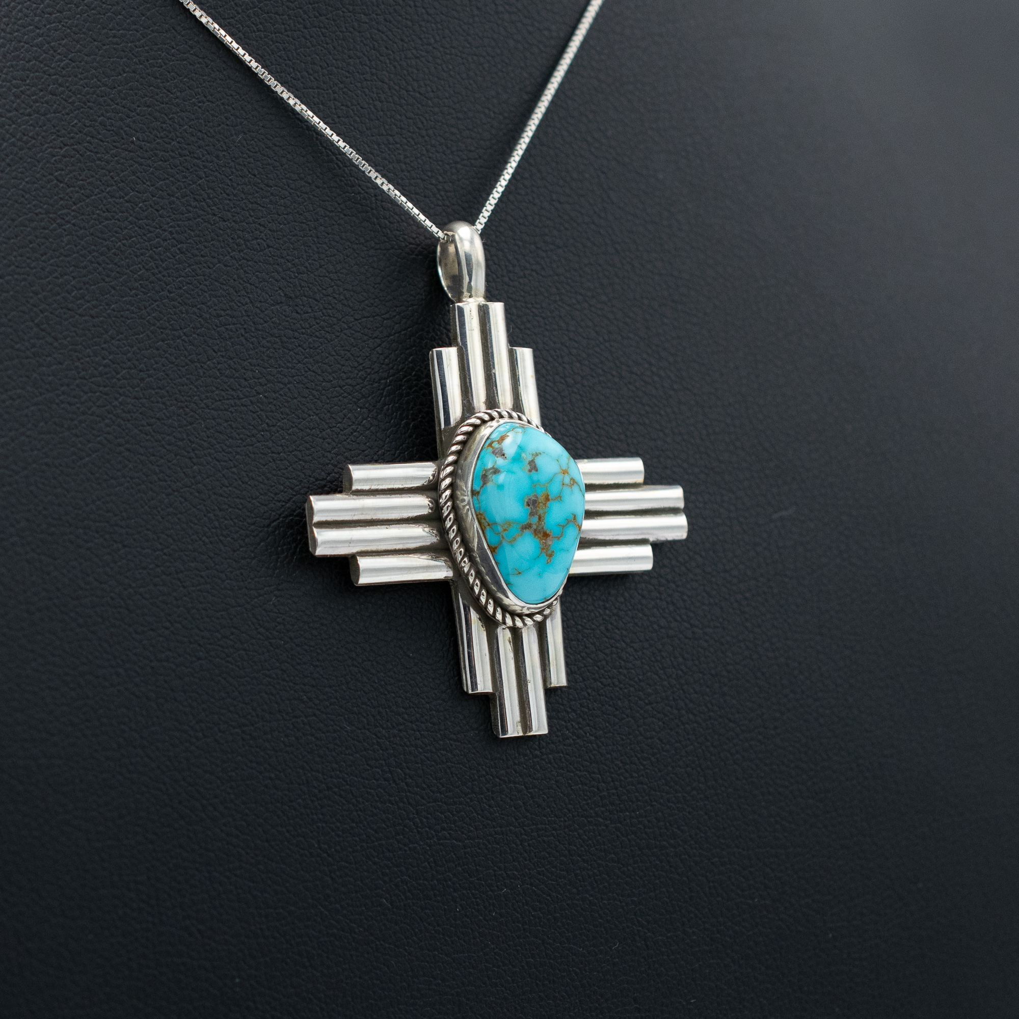 Lone Mountain Turquoise Zia Pendant - Image 2