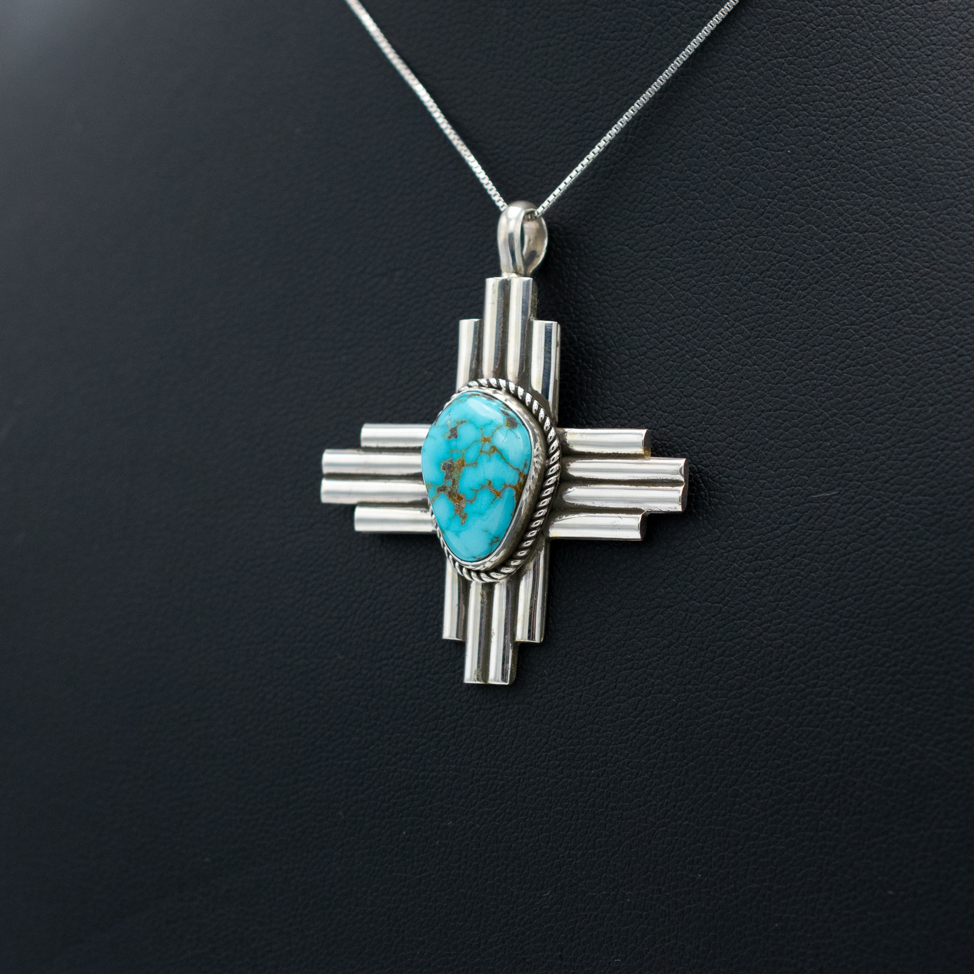Lone Mountain Turquoise Zia Pendant - Image 3