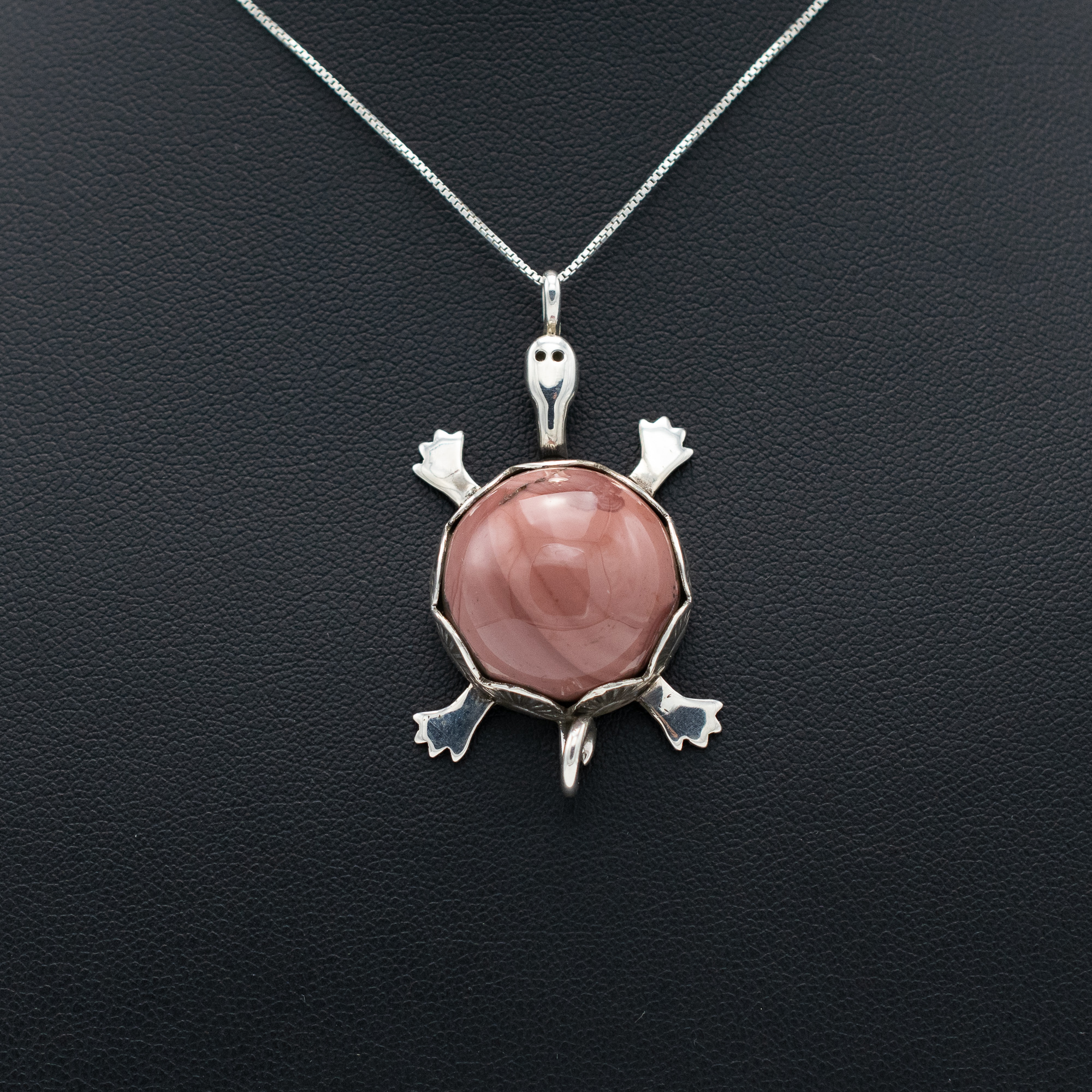 Pink Jasper Turtle Pendant