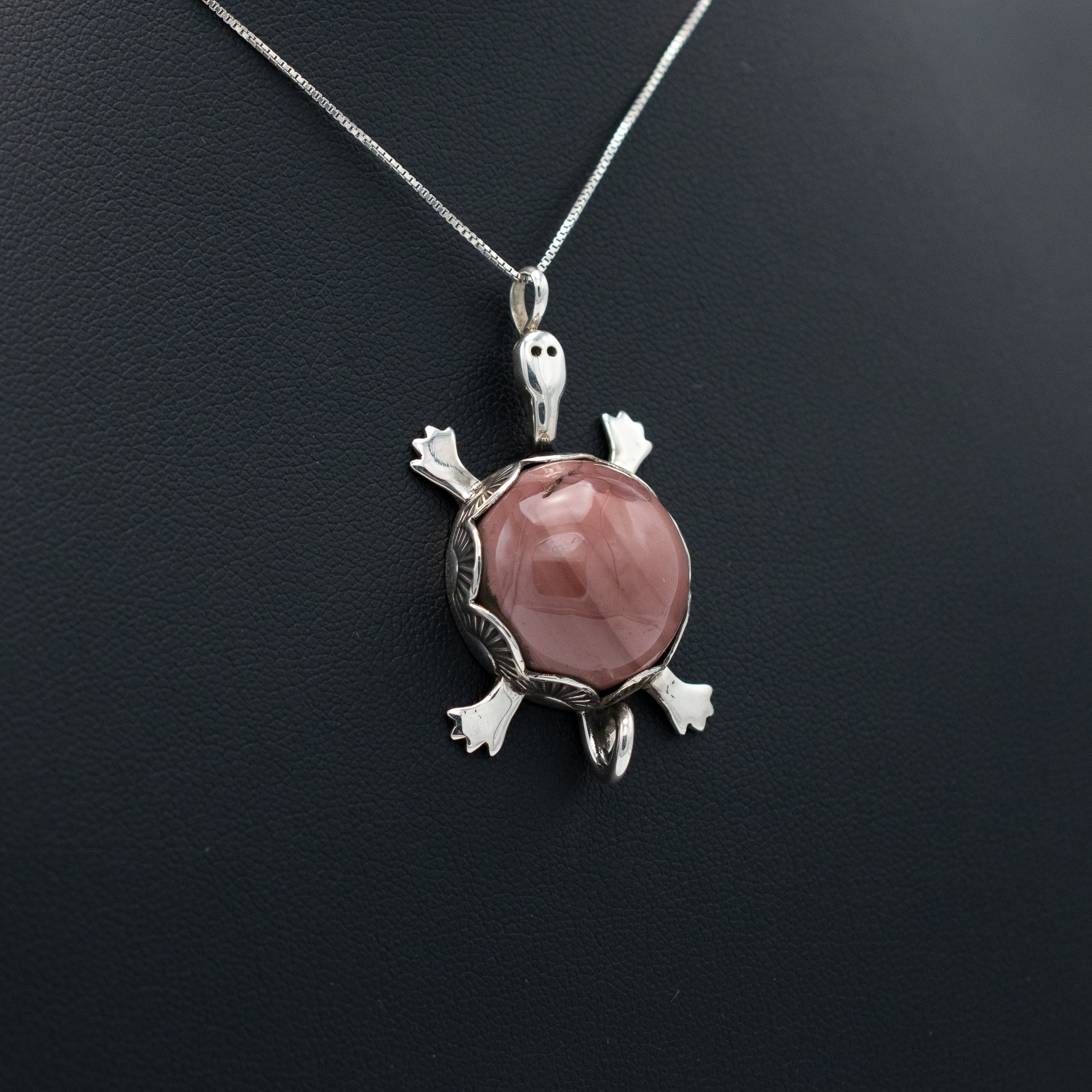 Pink Jasper Turtle Pendant - Image 2