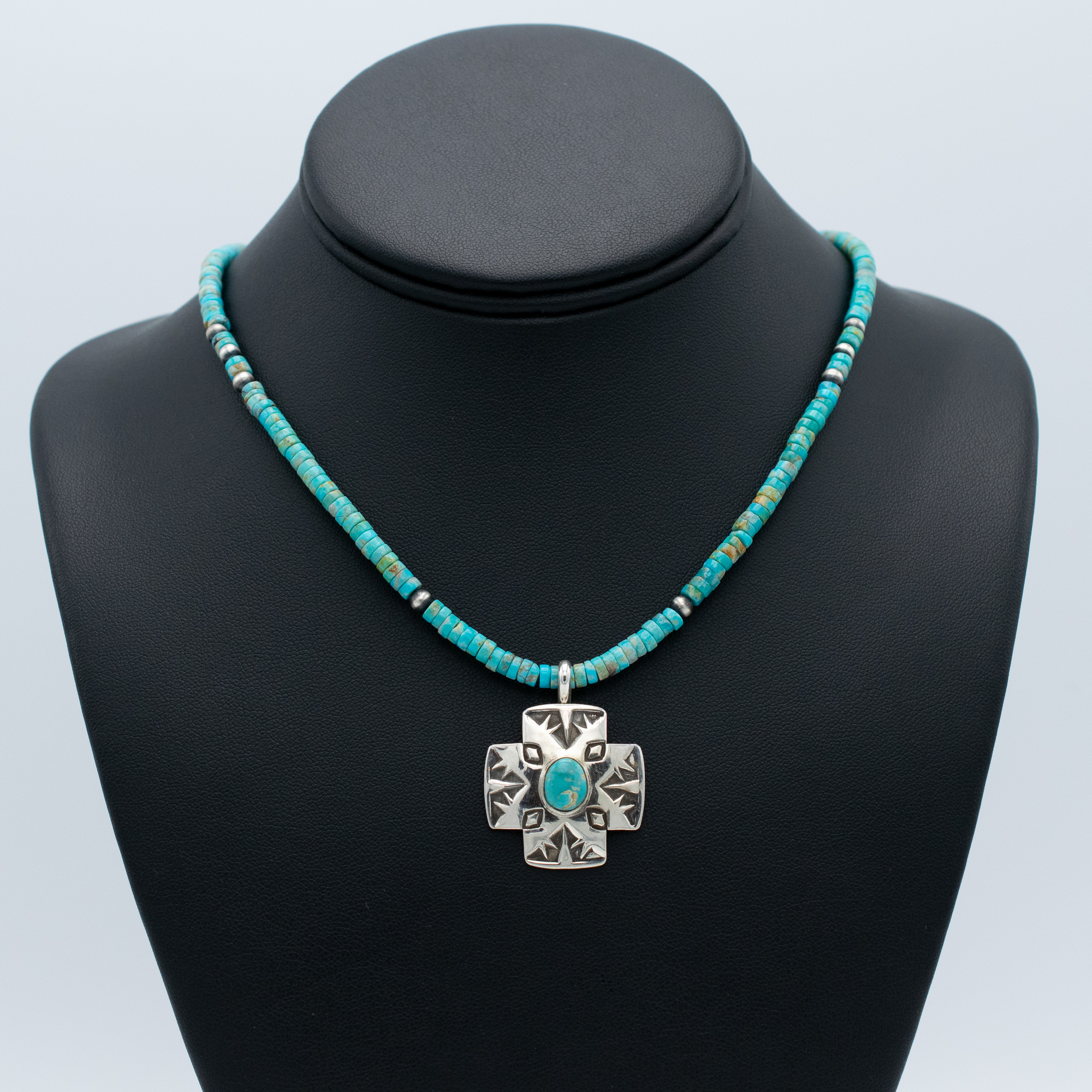 Royston Turquoise Pendant on Kingman Beads