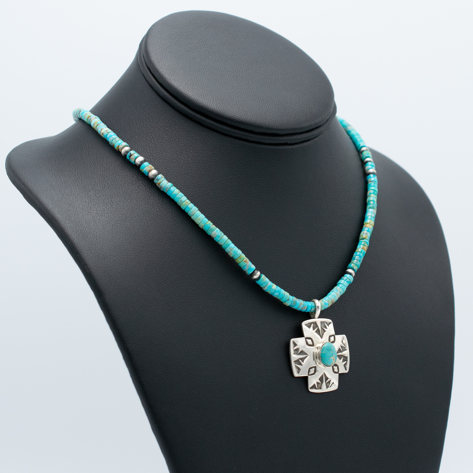 Royston Turquoise Pendant on Kingman Beads - Image 2