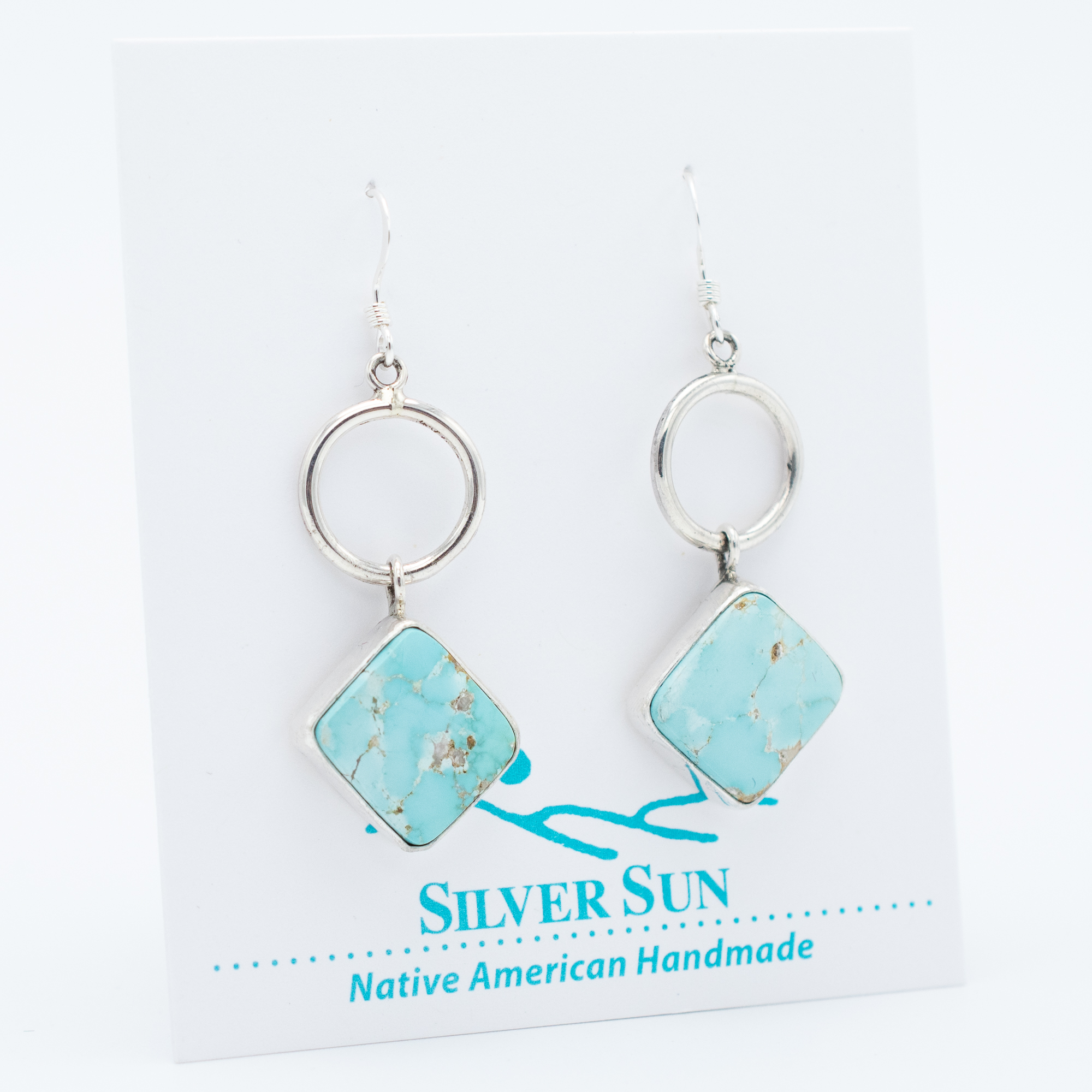 Natural Carico Lake Turquoise Earrings - Image 2