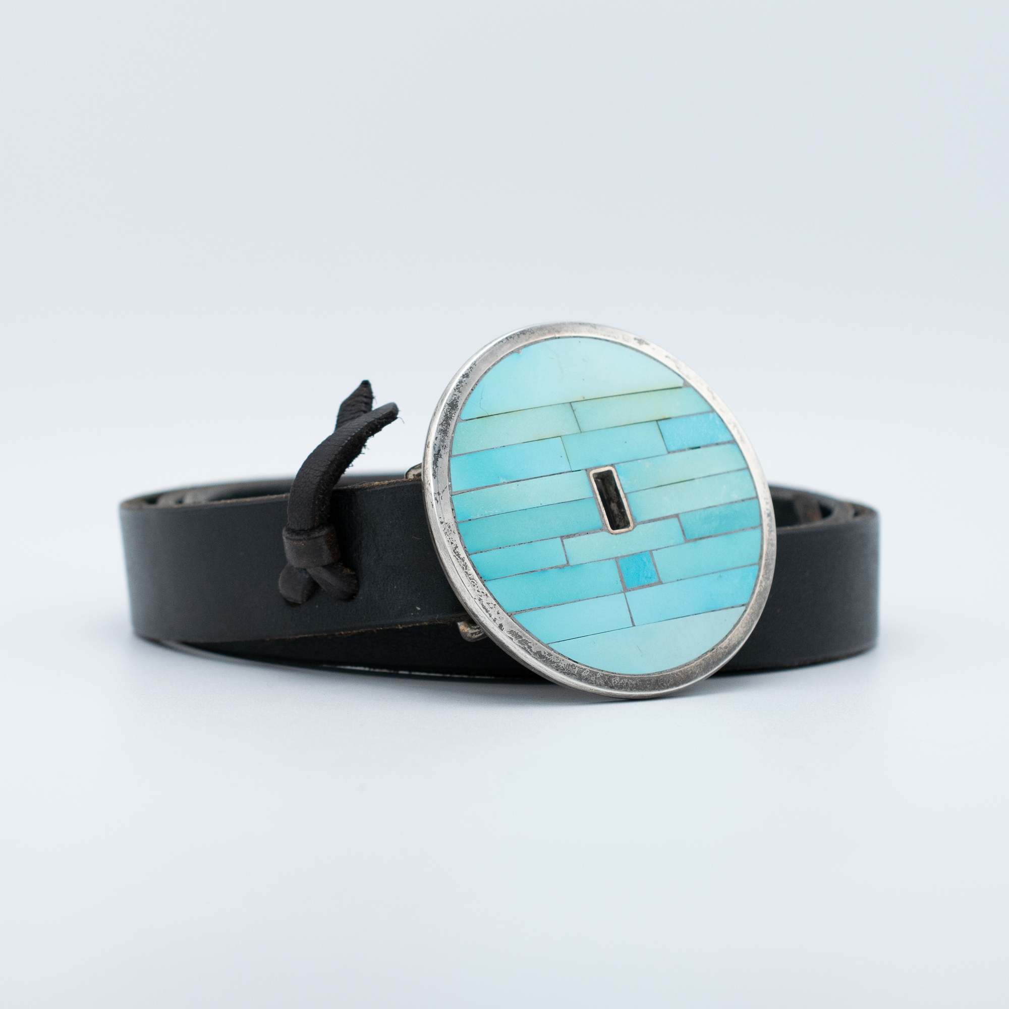 Vintage Turquoise Inlay Belt Buckle - Image 2