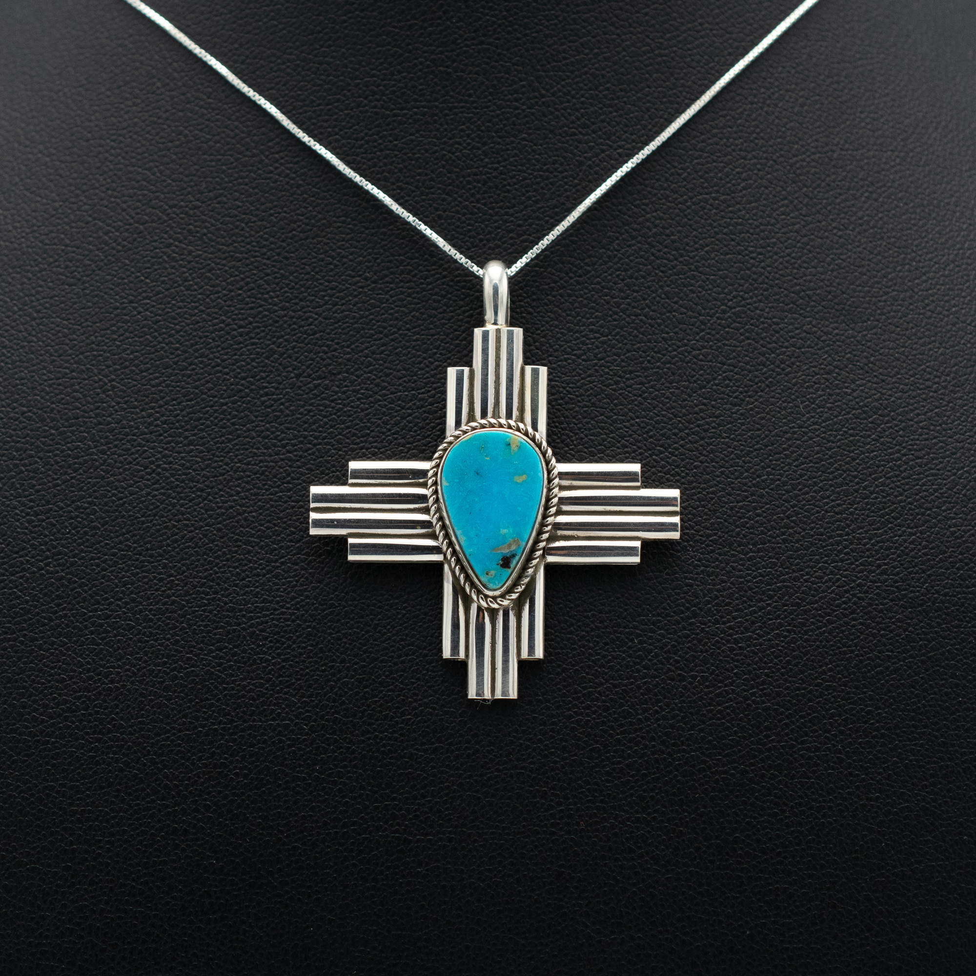 Blue Gem Turquoise Zia Pendant