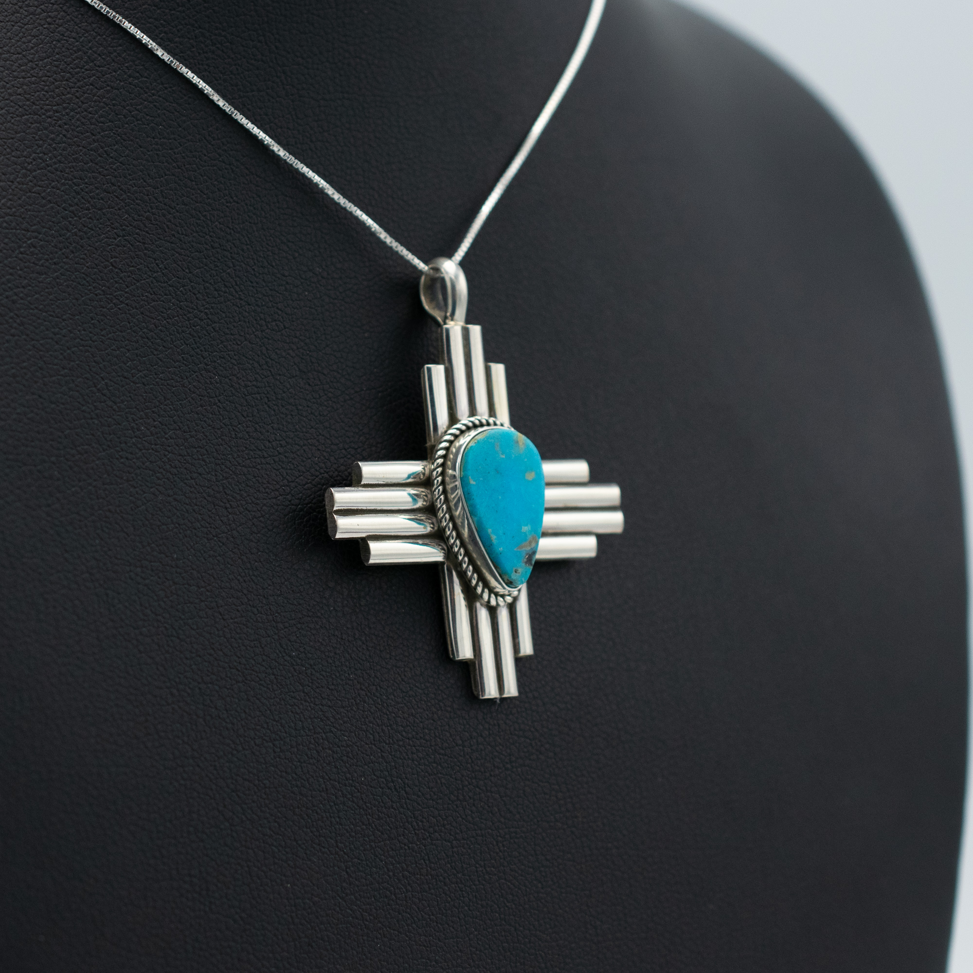 Blue Gem Turquoise Zia Pendant - Image 2