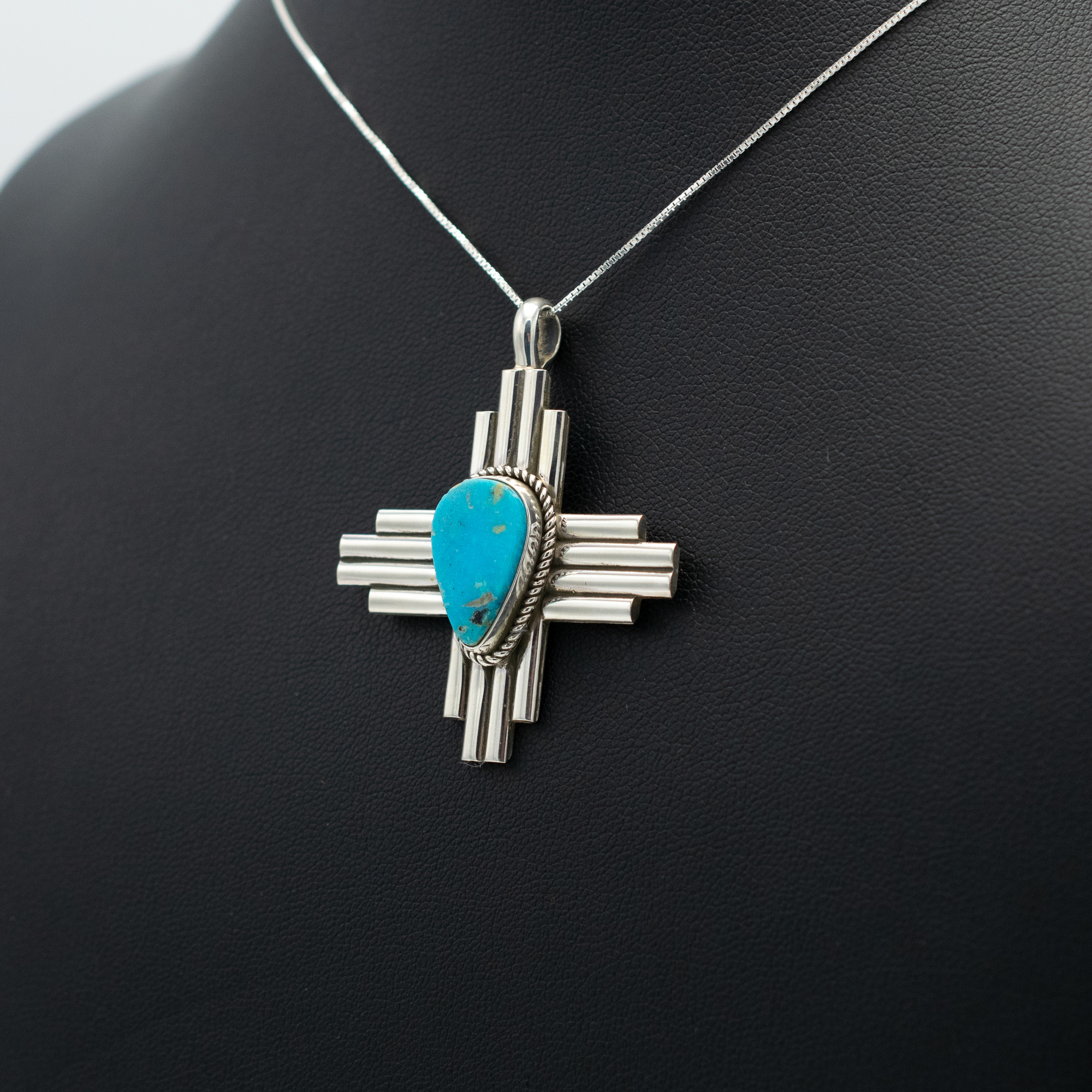 Blue Gem Turquoise Zia Pendant - Image 3