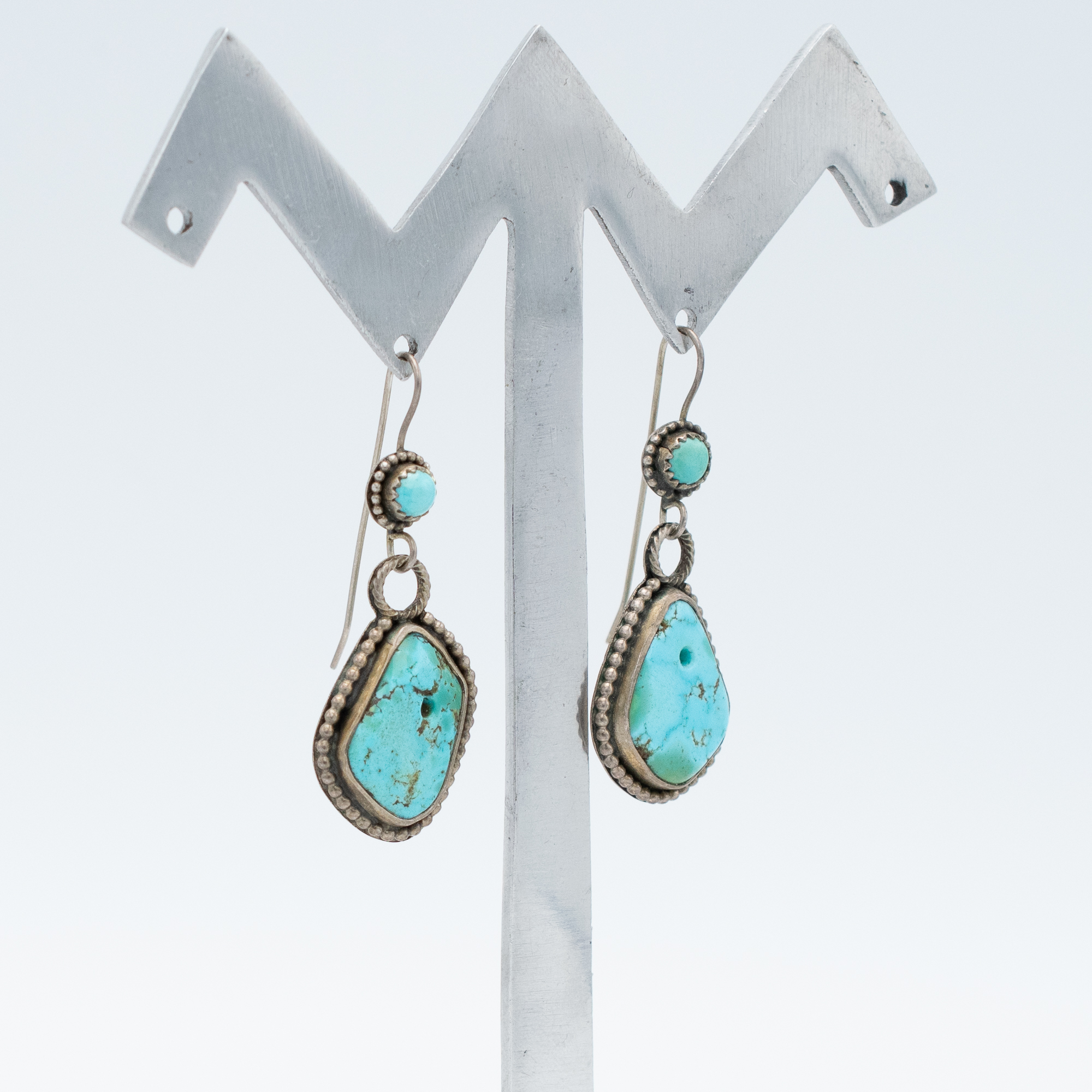 Vintage Hand Drilled Tab Earrings - Image 2
