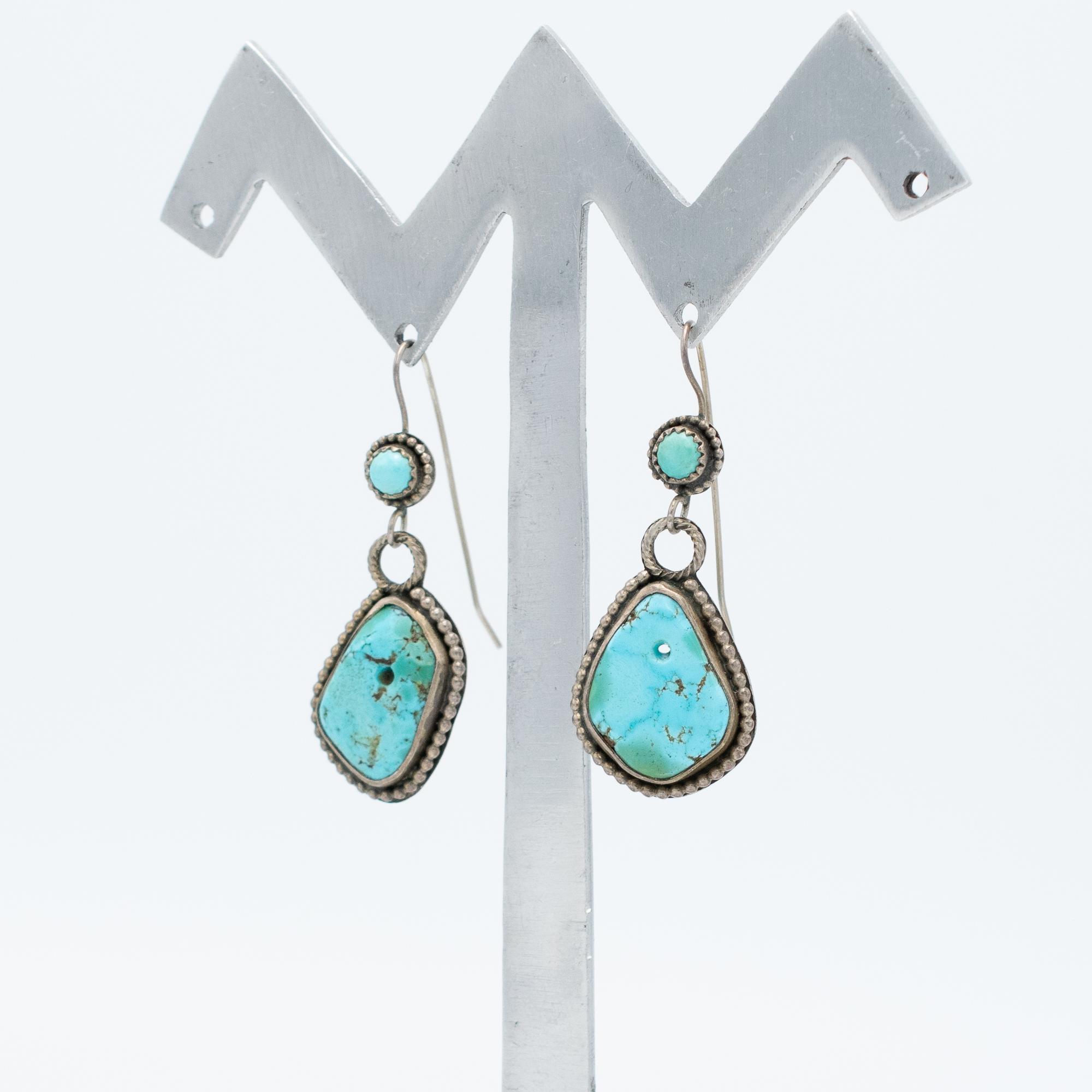 Vintage Hand Drilled Tab Earrings - Image 3