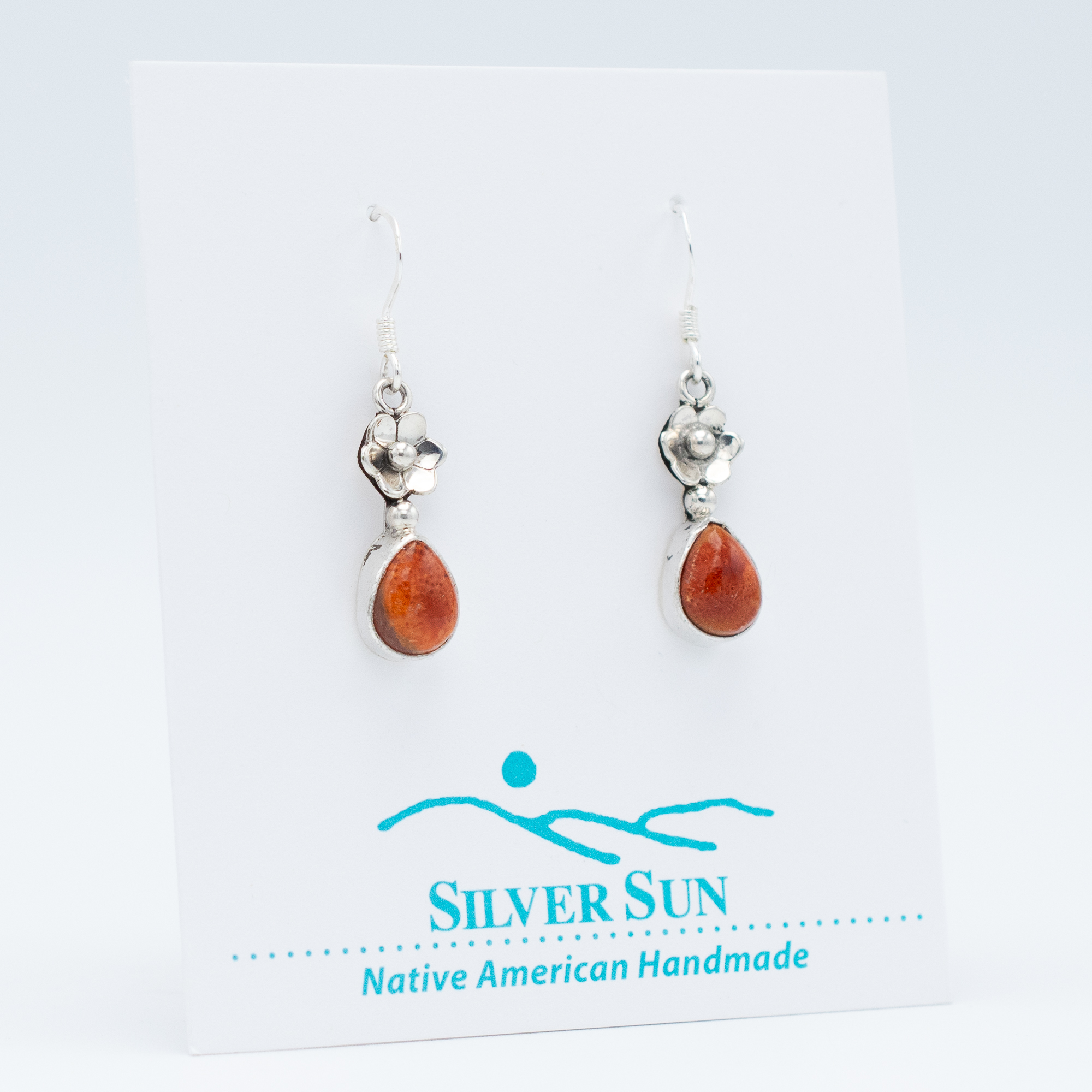 Apple Coral Flower Earrings - Image 2