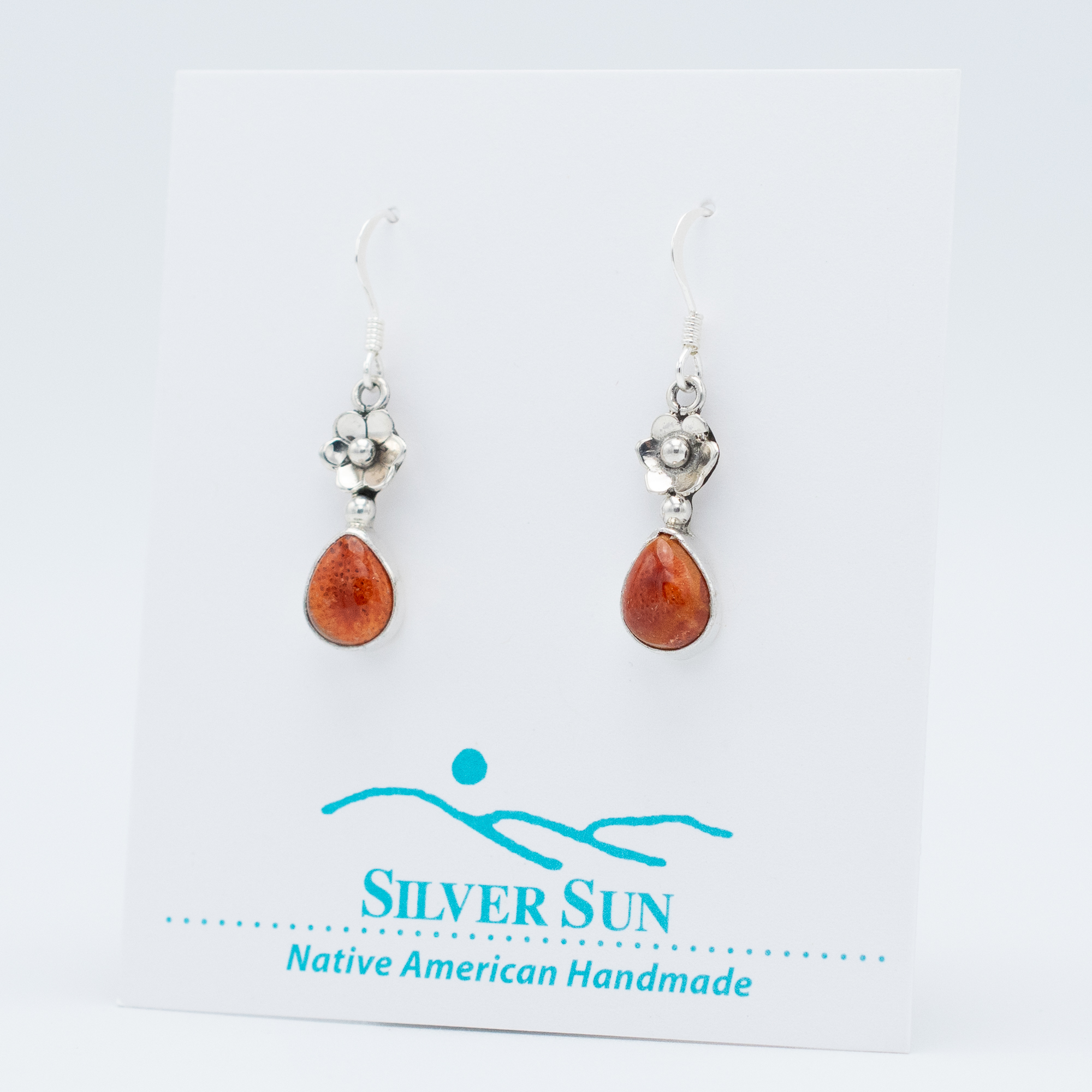 Apple Coral Flower Earrings - Image 3