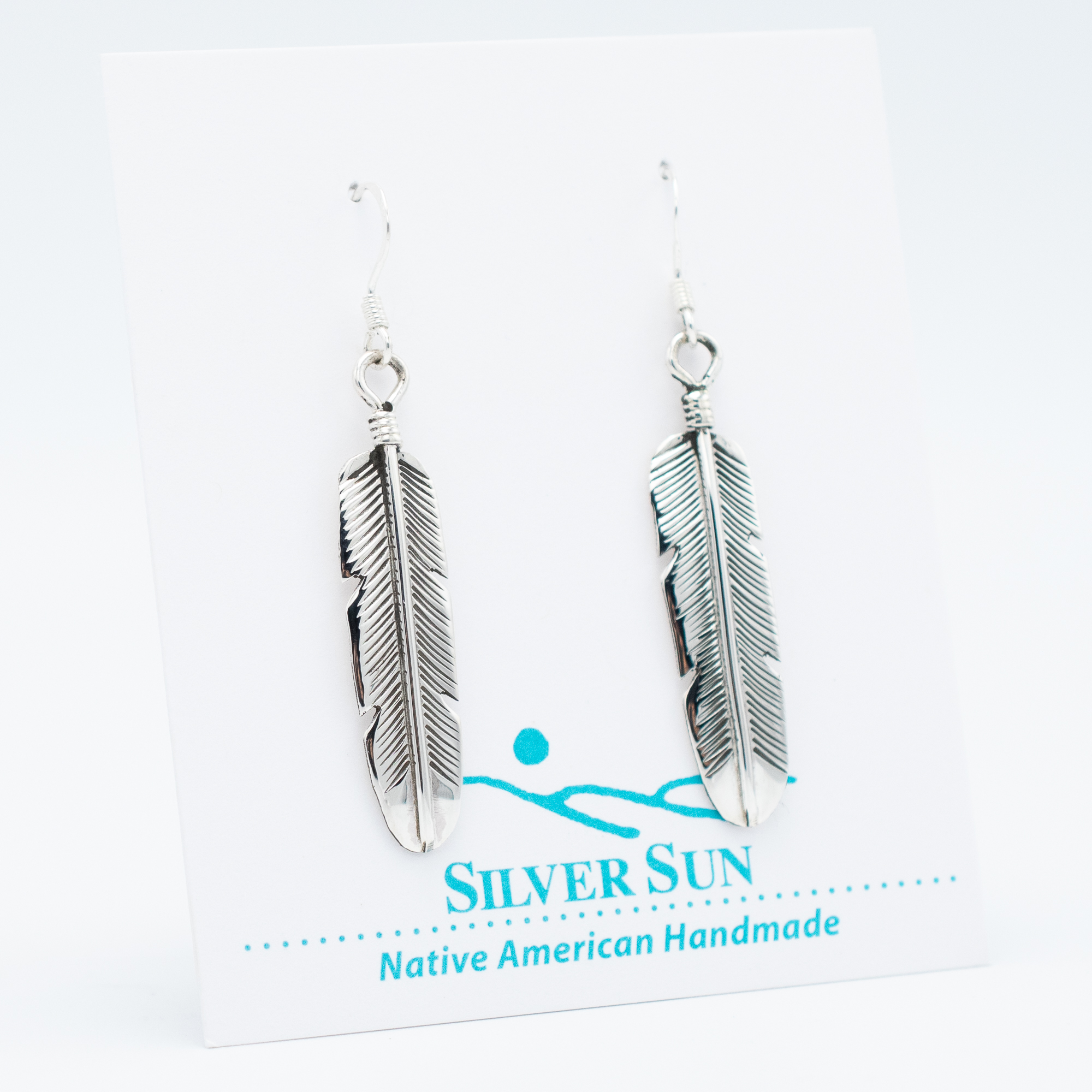 Silver Feather Earrings - Image 2