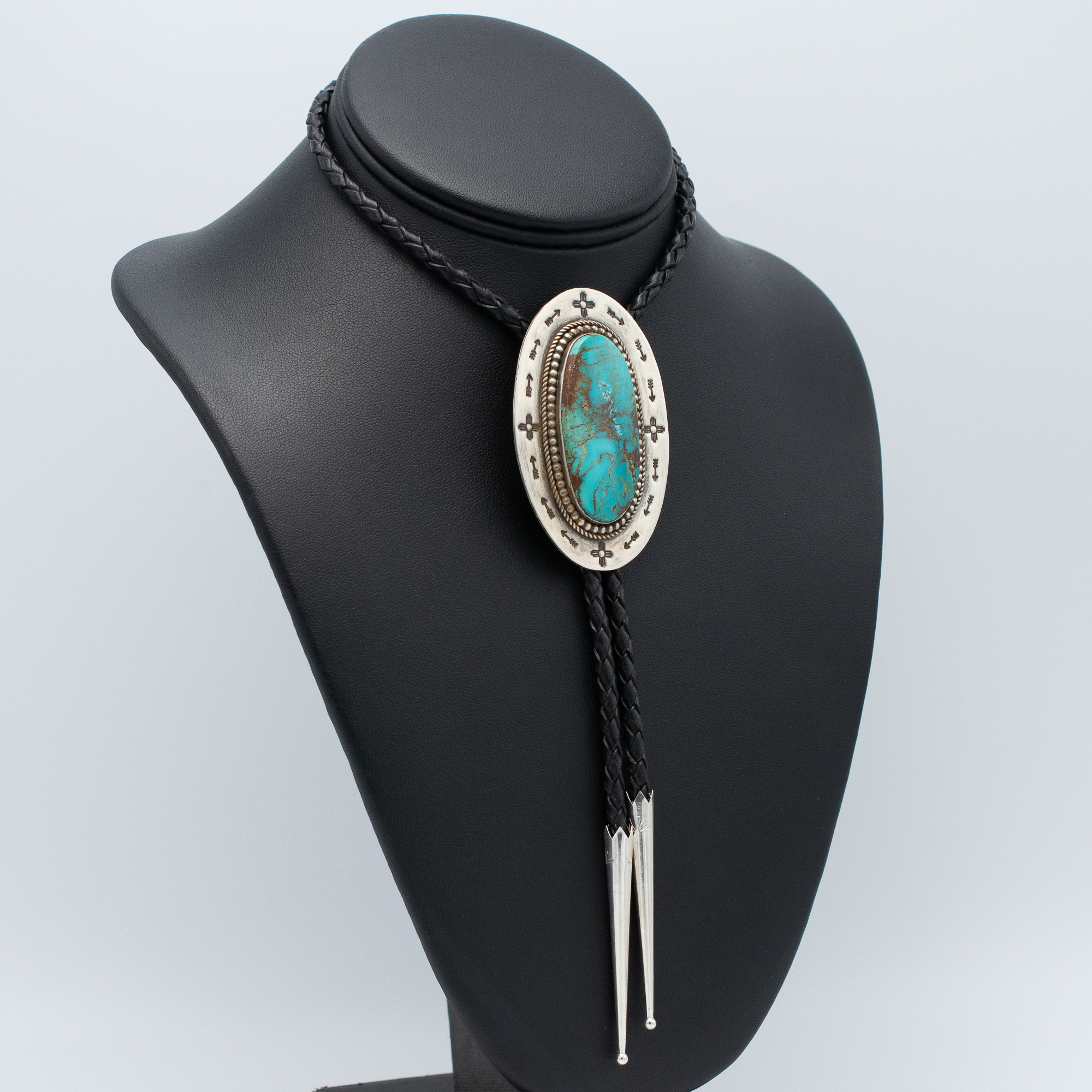 Kingman Turquoise Bolo Tie - Image 3