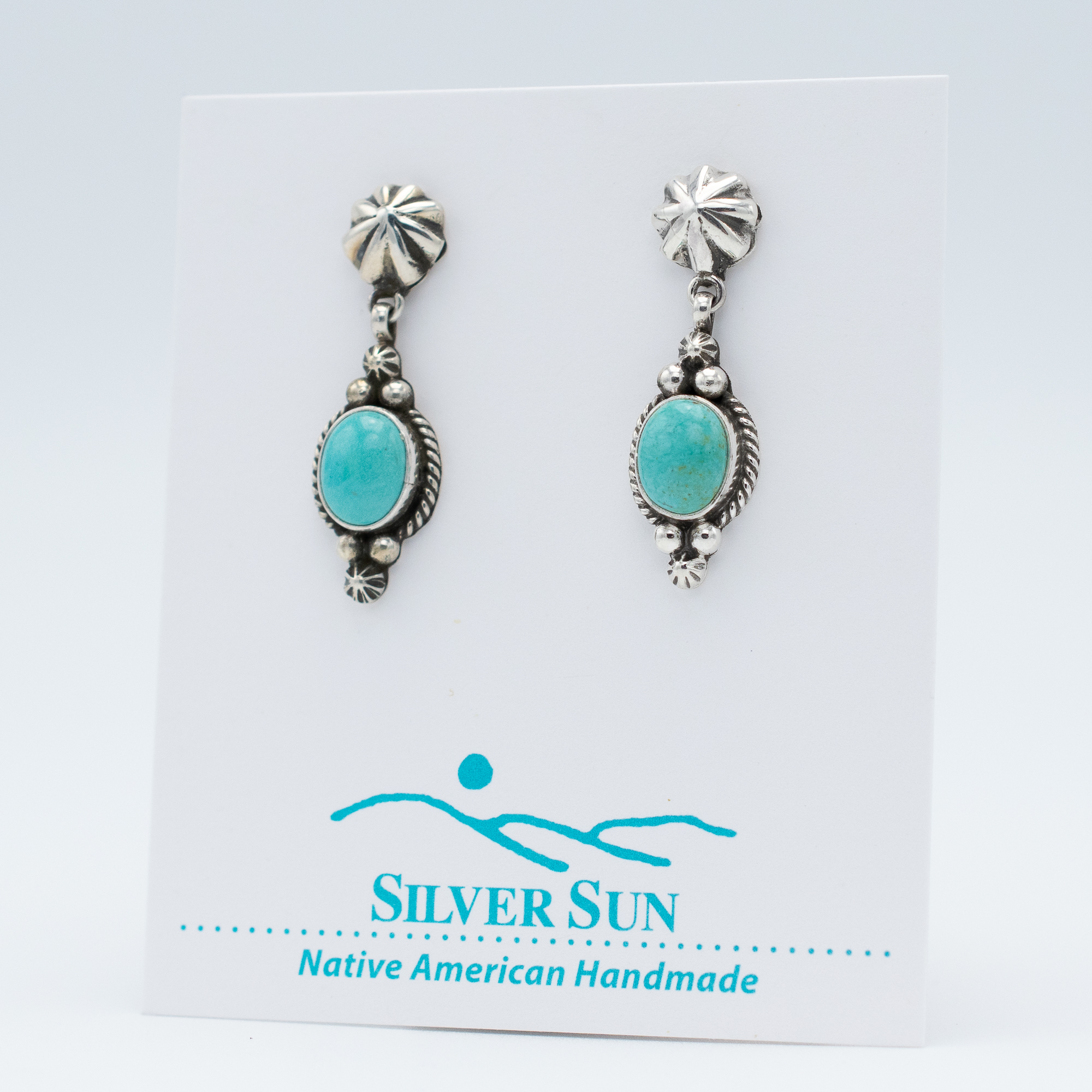 Kingman Turquoise Dangle Earrings - Image 3