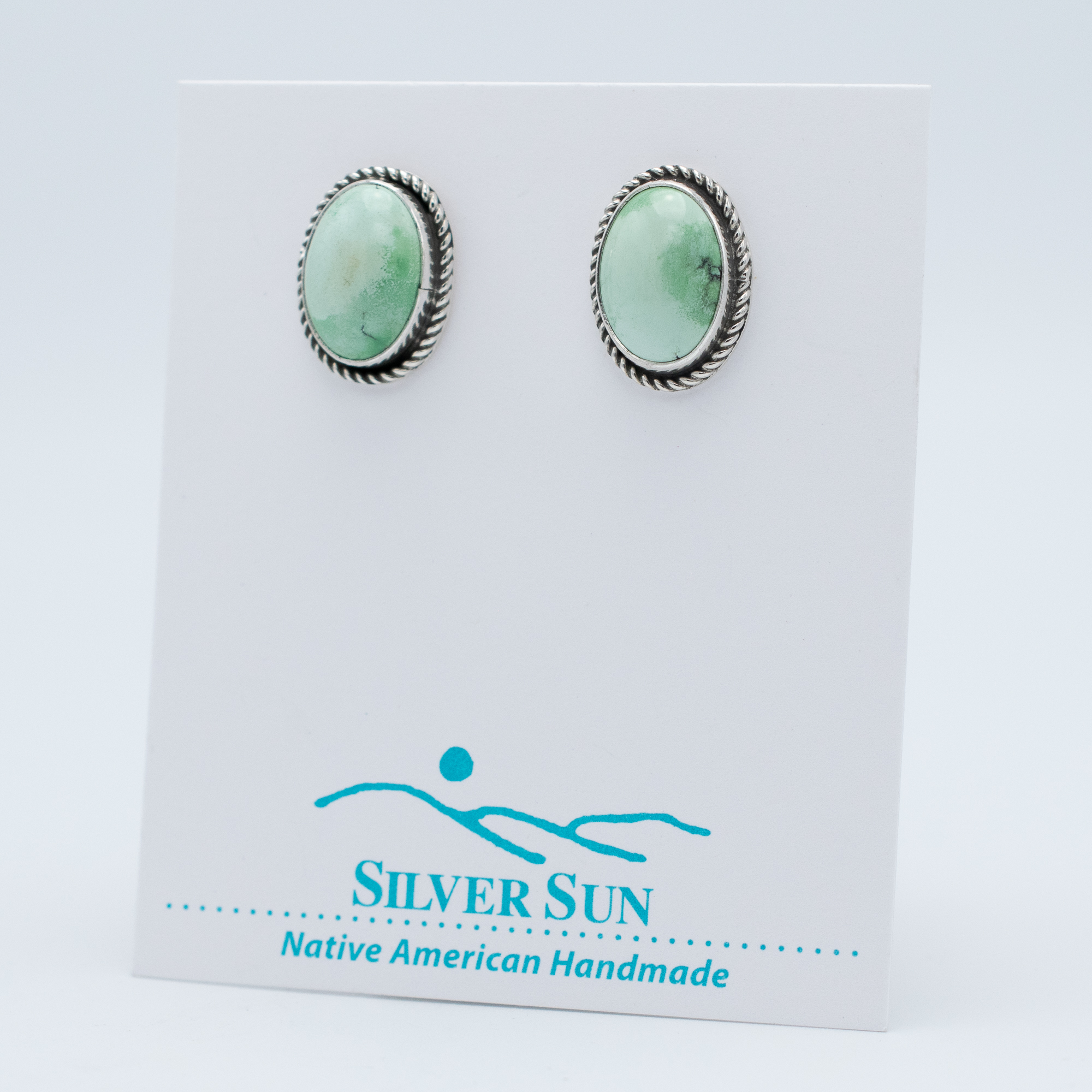 Chinese Turquoise Stud Earrings - Image 3