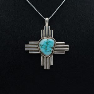 Lone Mountain Turquoise Zia Pendant