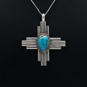Blue Moon Turquoise Zia Pendant