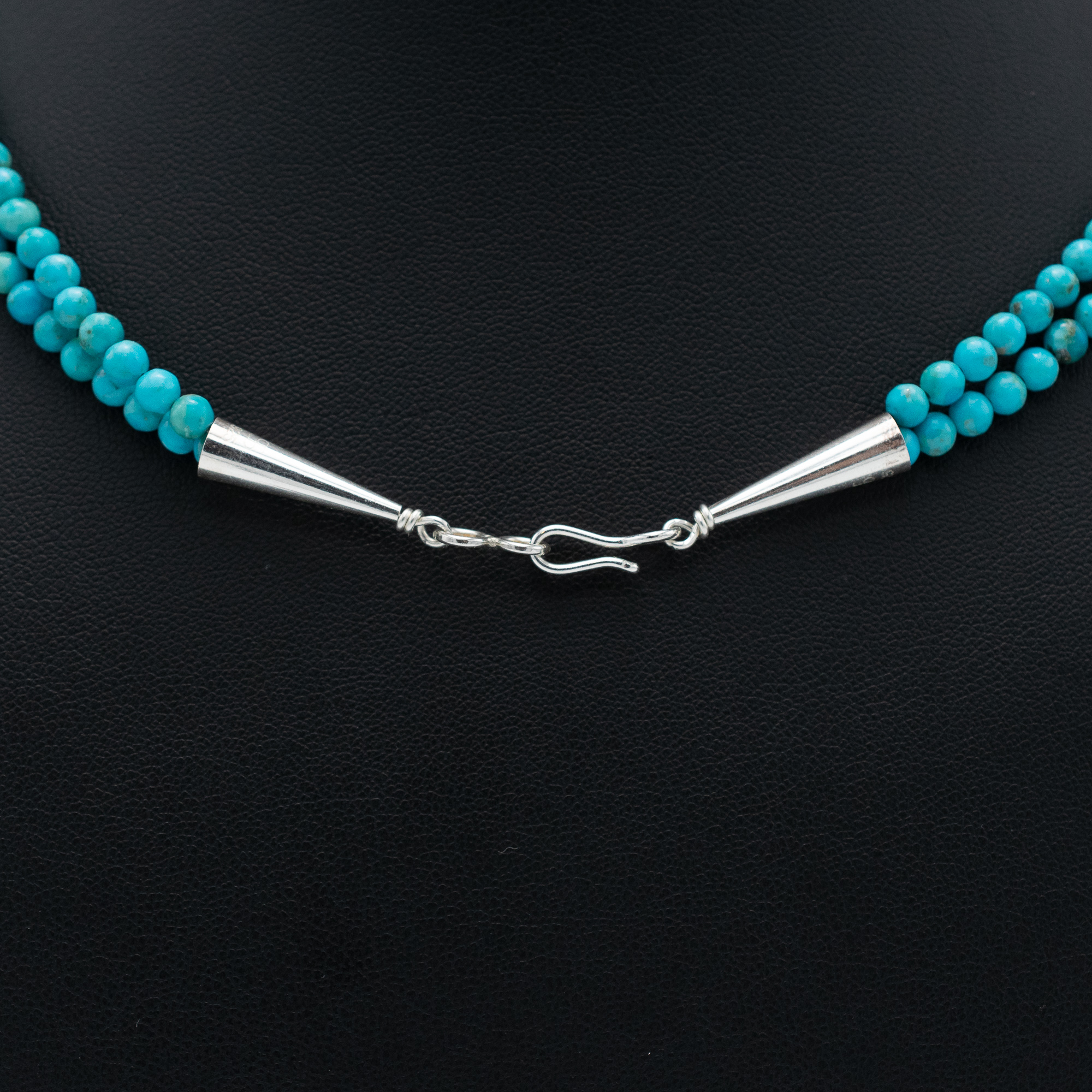 Kingman Turquoise and Silver Bead Necklace - Image 5