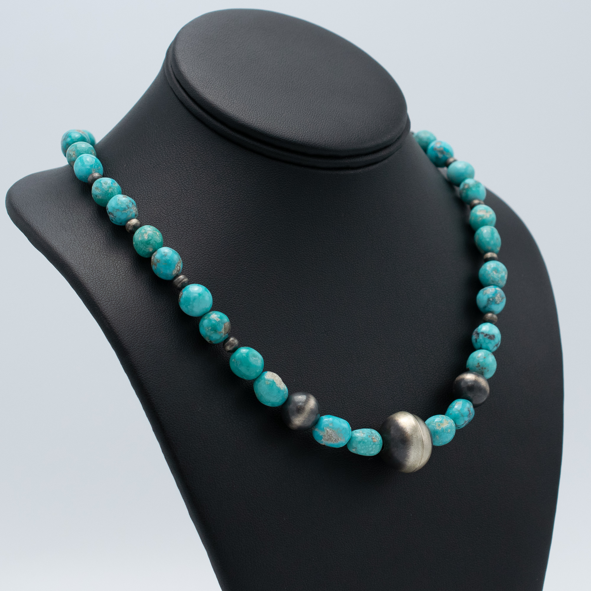 Campitos & Anitqued Silver Bead Necklace - Image 2