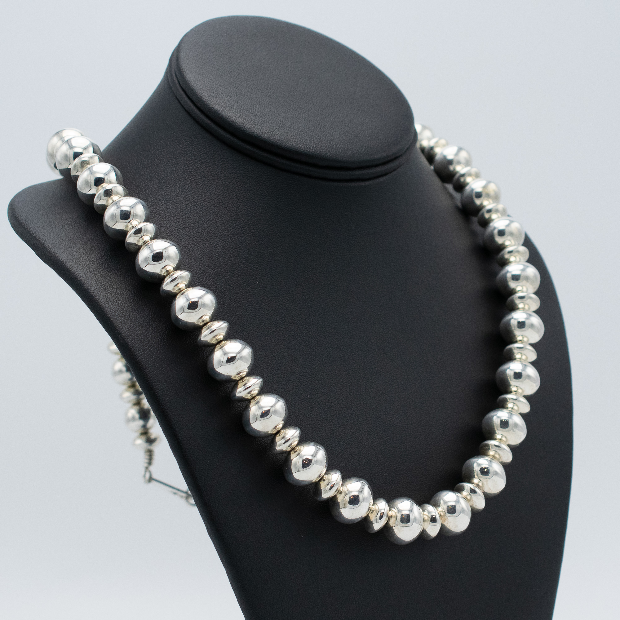 Handmade Sterling Silver Bead Necklace - Image 2